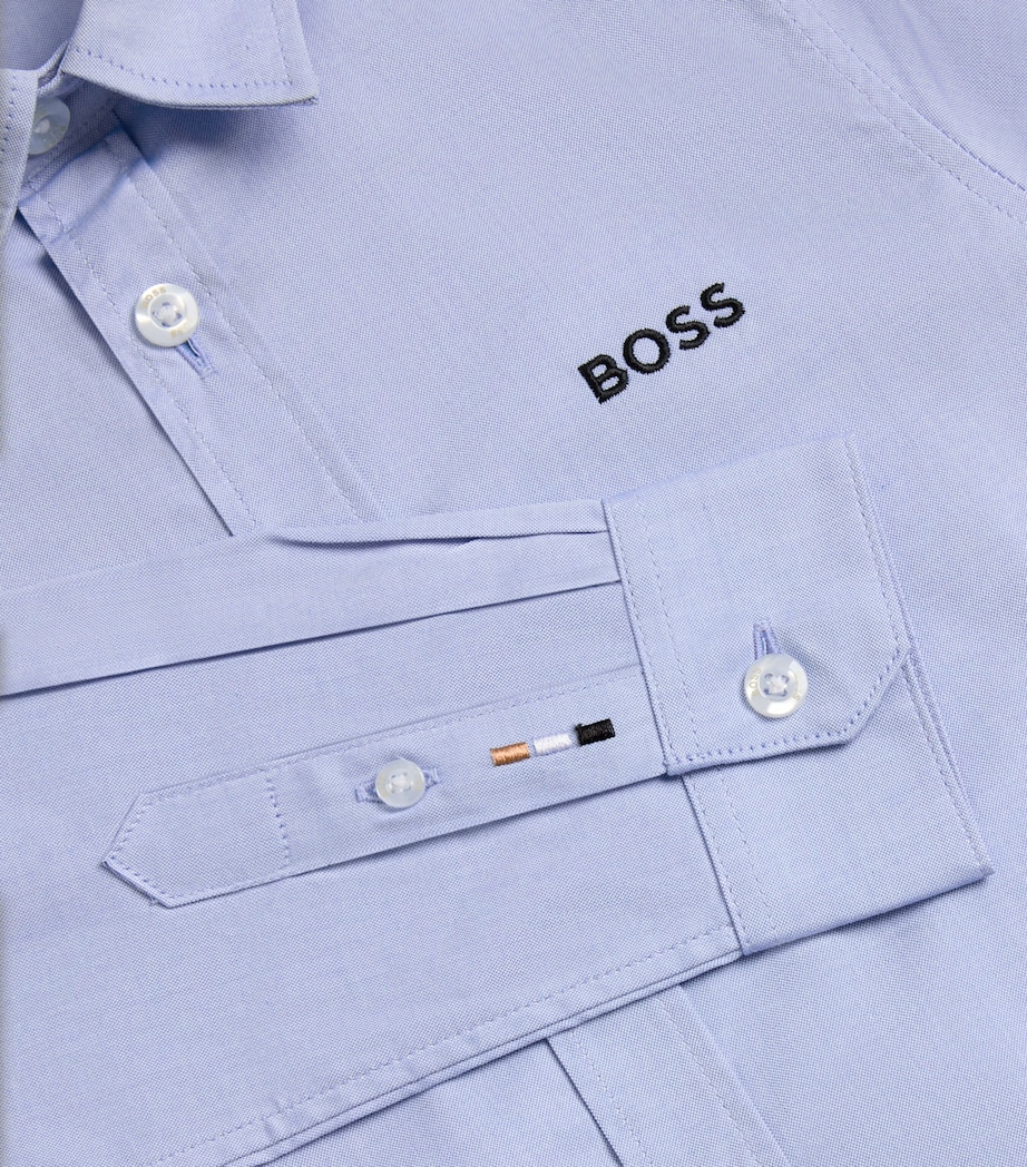 Cotton Oxford Shirt (4-16 Years) PALE BLUE BLACK Image 2