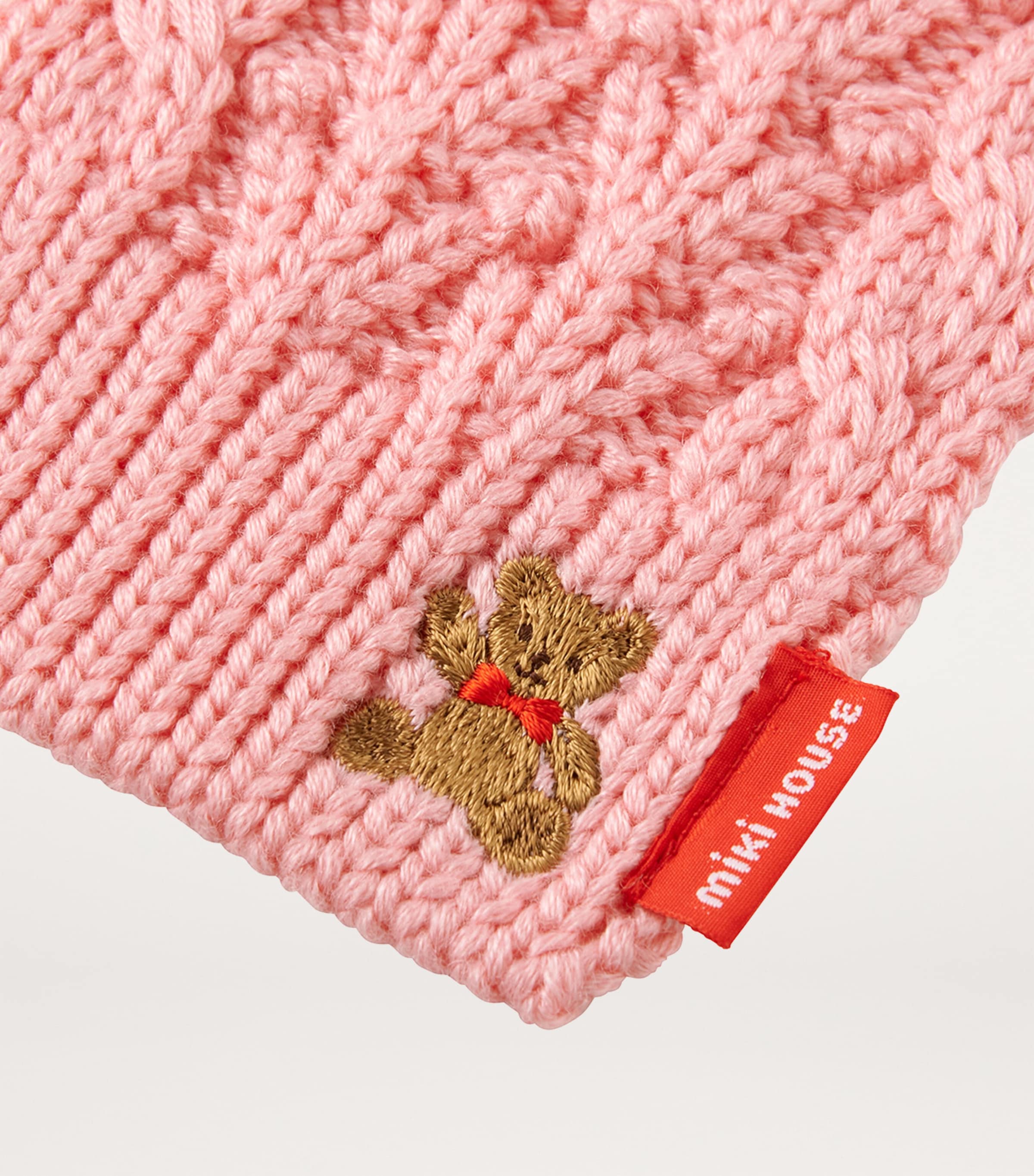 Cable-Knit Bear-Embroidered Scarf 8 Image 4