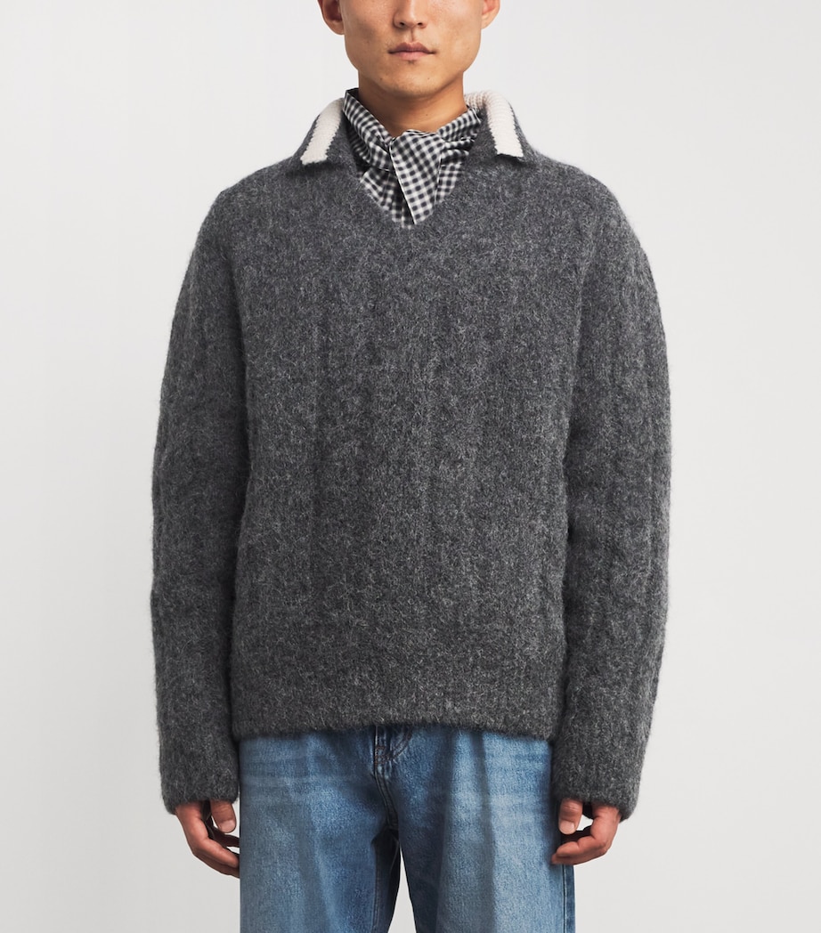 Wool-Blend Polo Sweater GREY GY Image 3