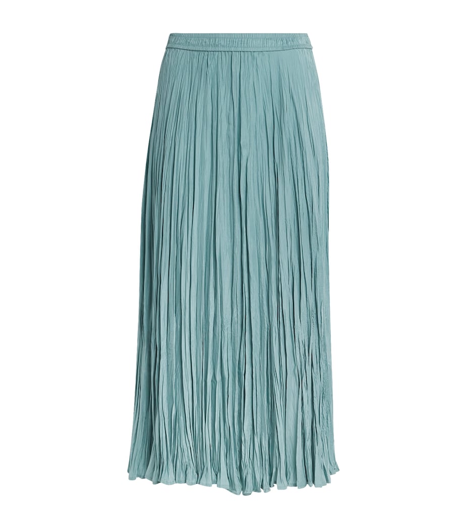 Habotai Silk Pleated Sully Skirt LAGOON Image 1