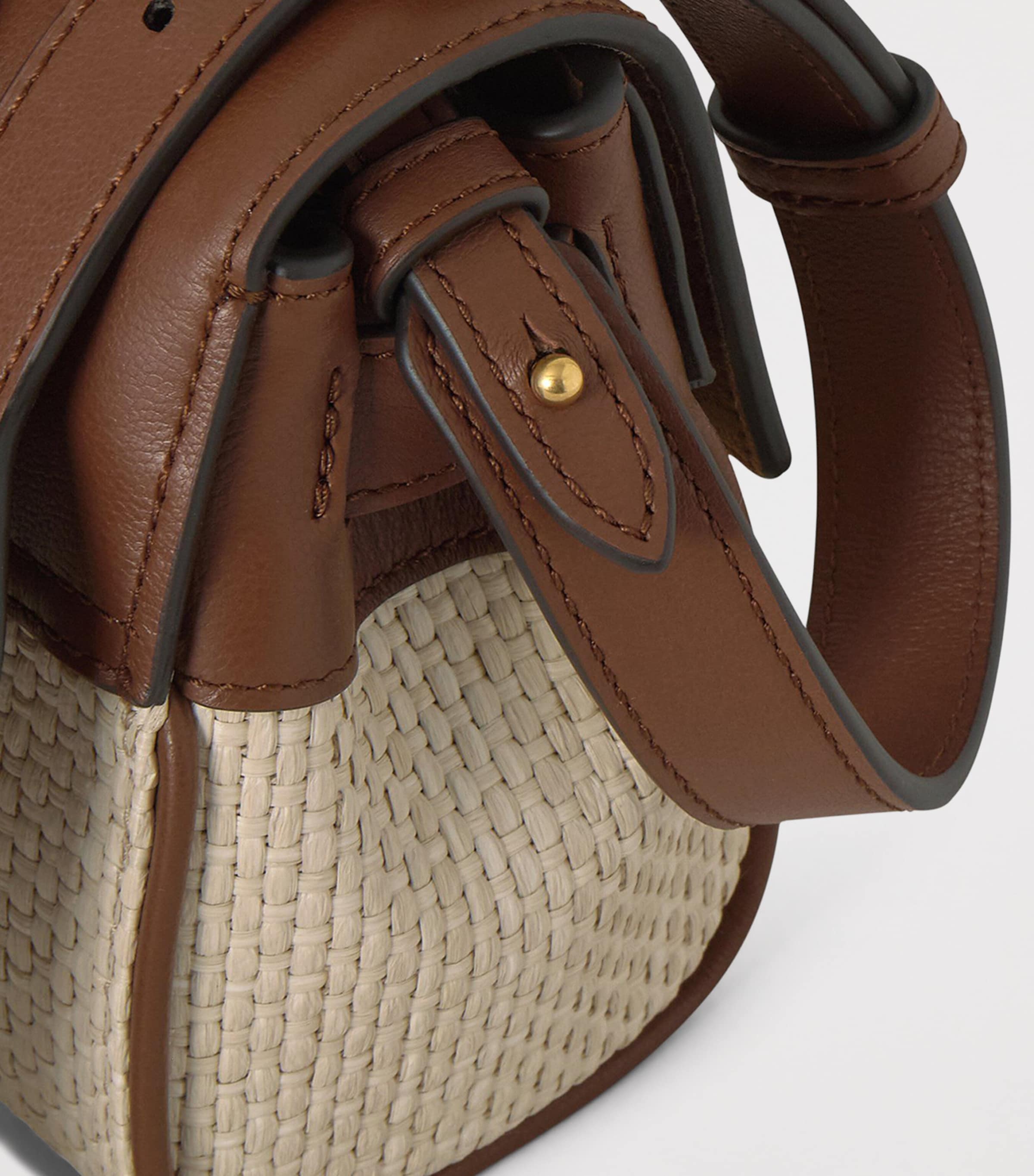 Mulberry Mini Raffia and Leather Bayswater Top-Handle Bag Ecru Bright Oak Image 5