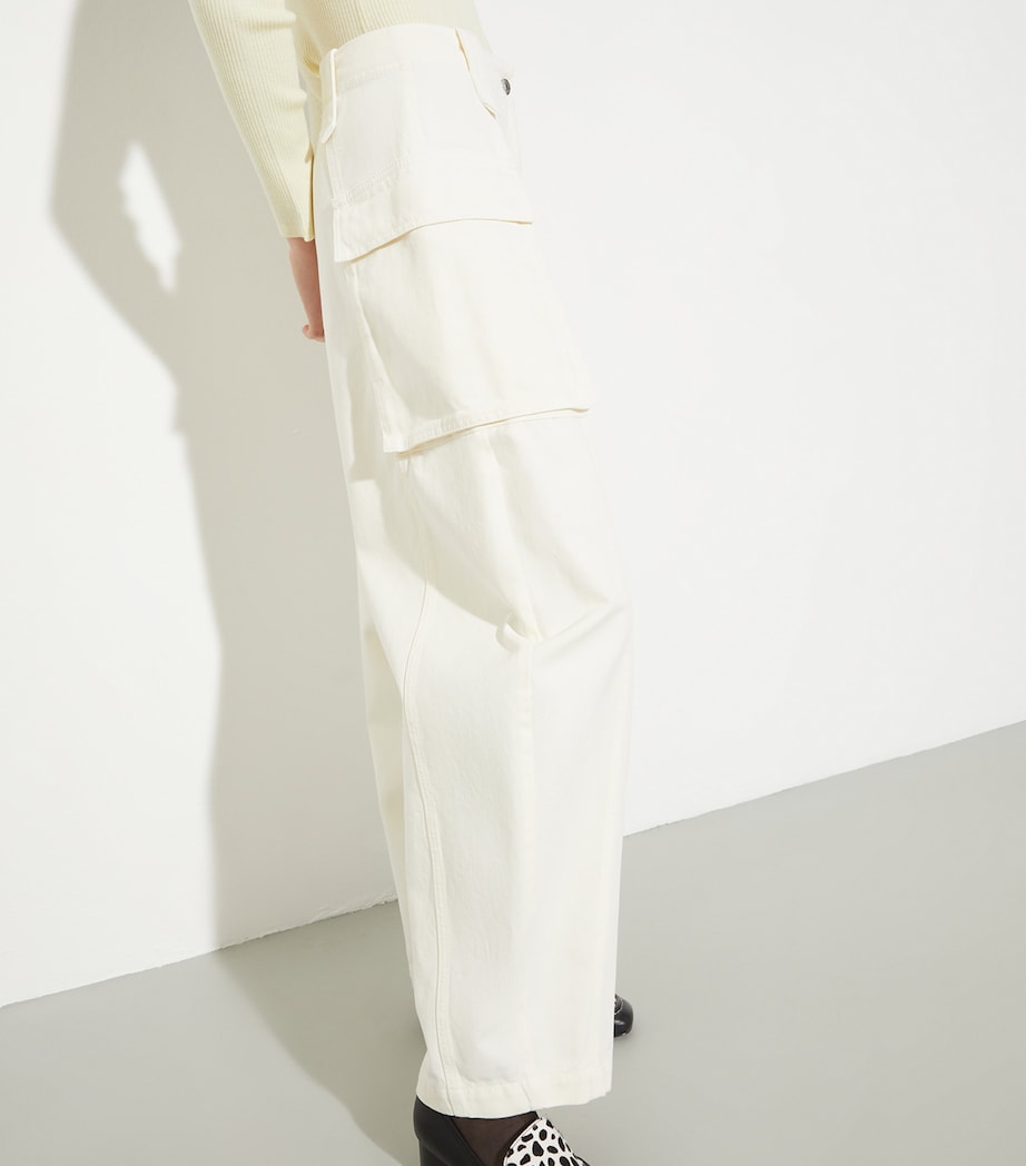 Cotton Cargo Trousers CREAM Image 5