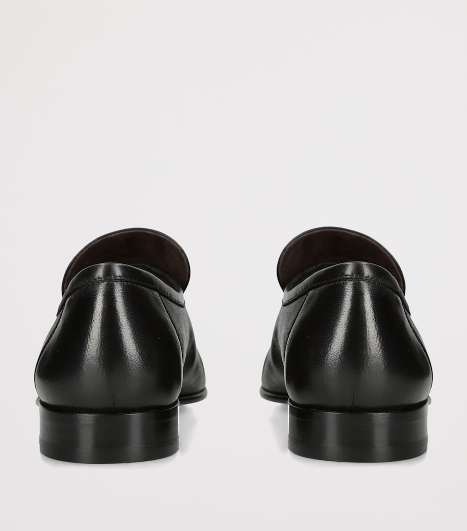 The Row Soft Moccasin Two Leather Loafers Black Image 2