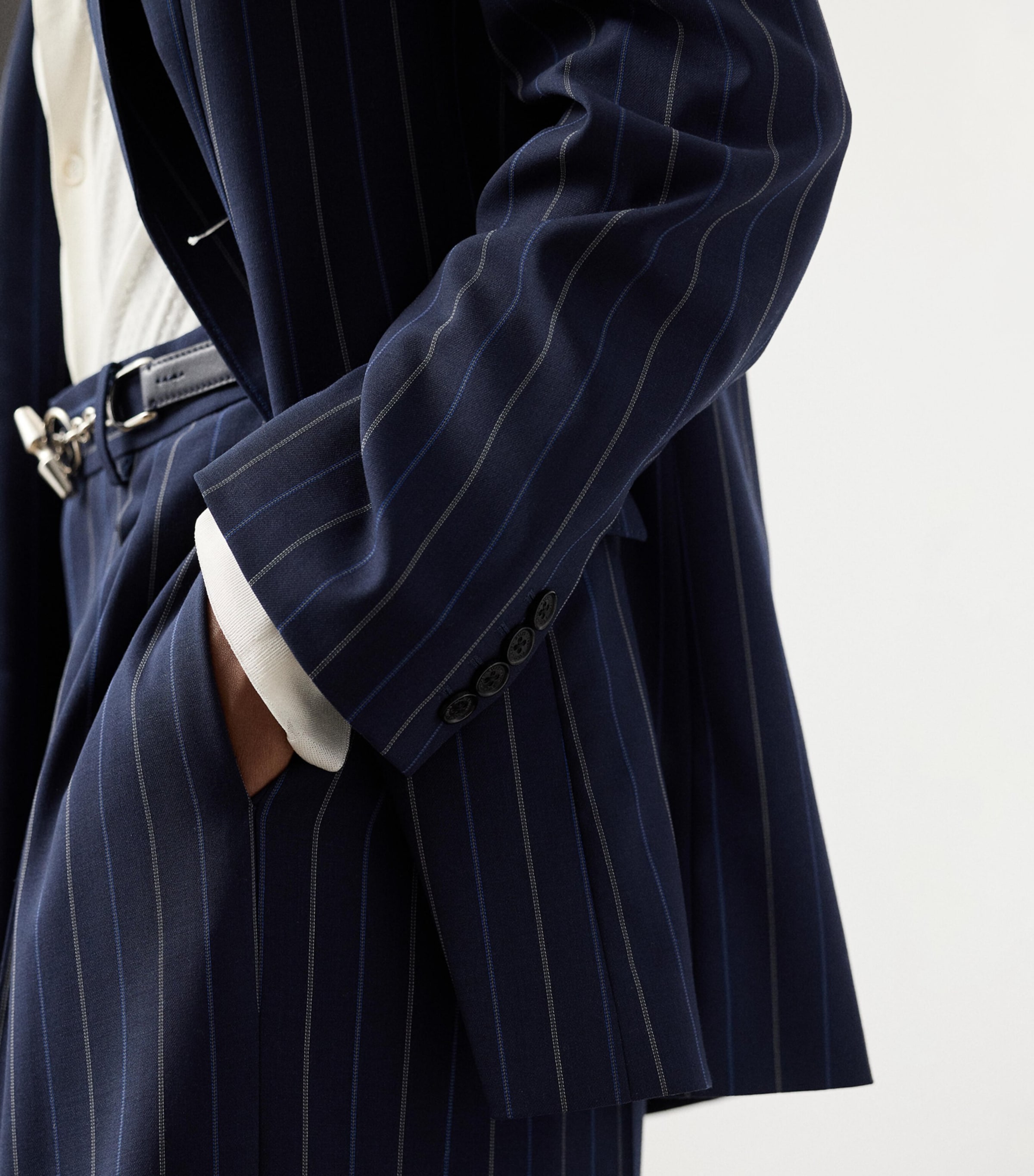 Wool Pinstripe Marcy Blazer NAVY-410 Image 6