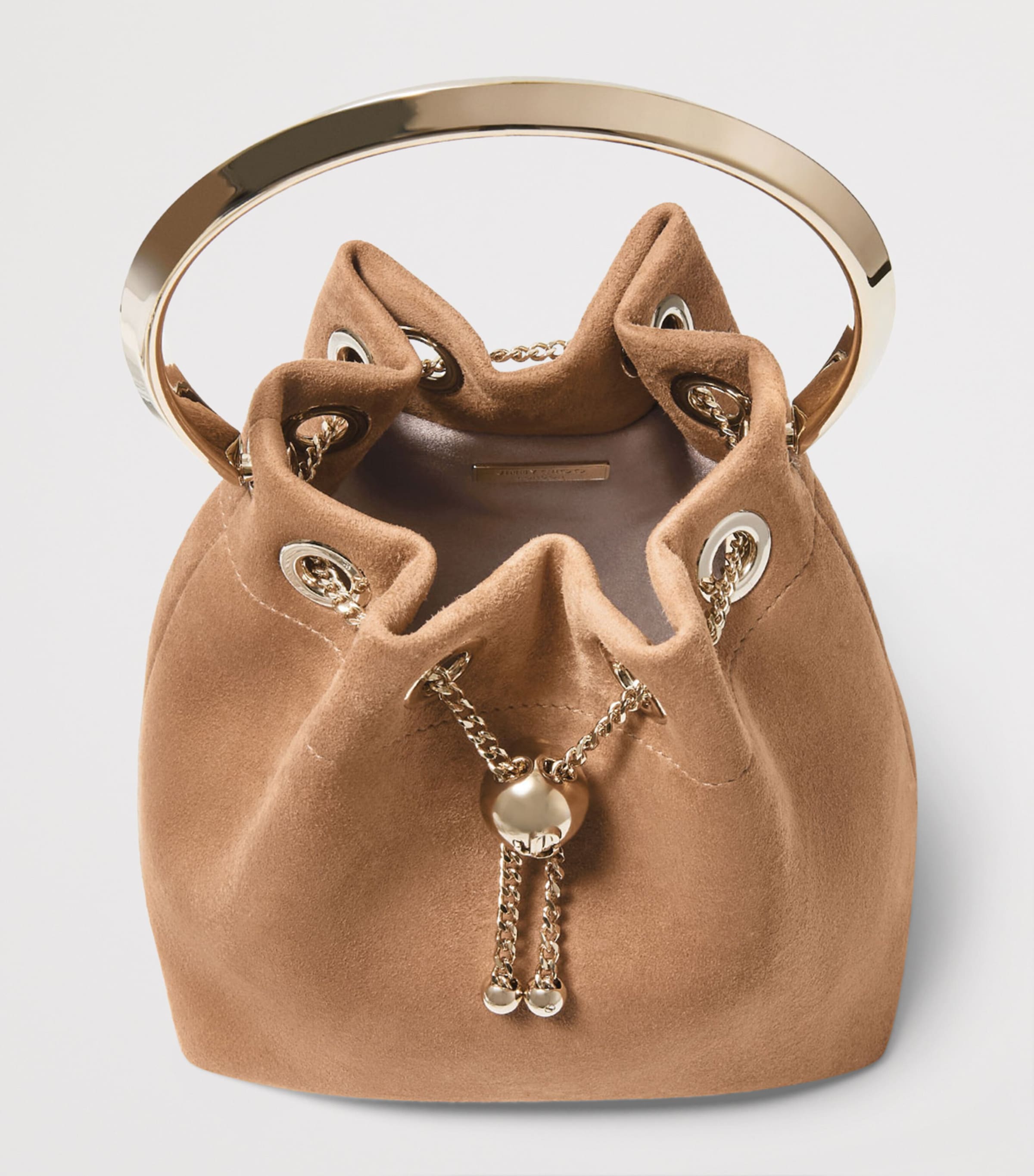 Leather Bon Bon Top-Handle Bag TOFFEE/LIGHT GOLD Image 5