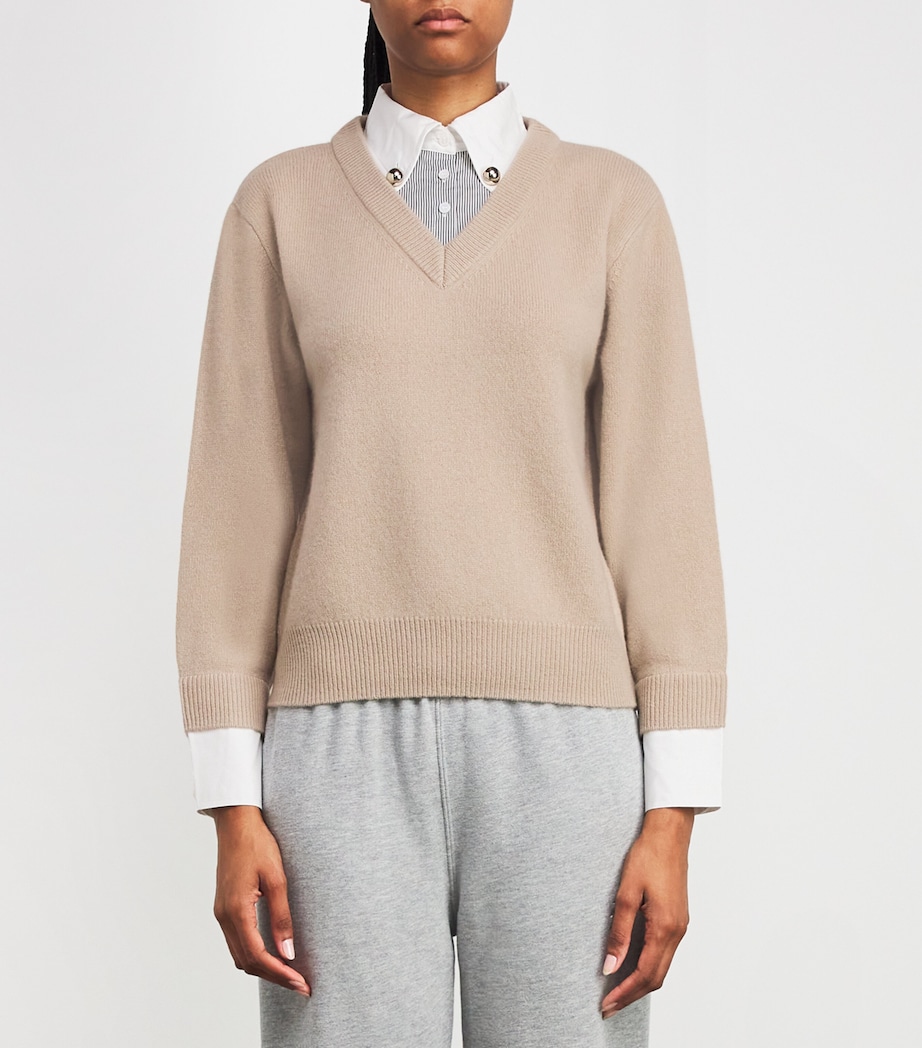 Wool Collar-Insert Sweater BEIGE Image 3
