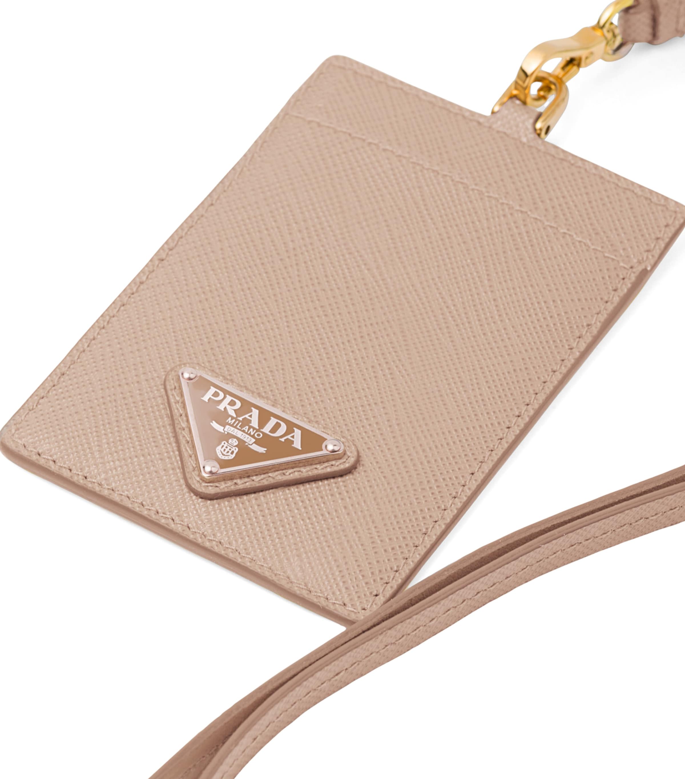 Prada Nude Saffiano Leather Badge Holder Harrods UK