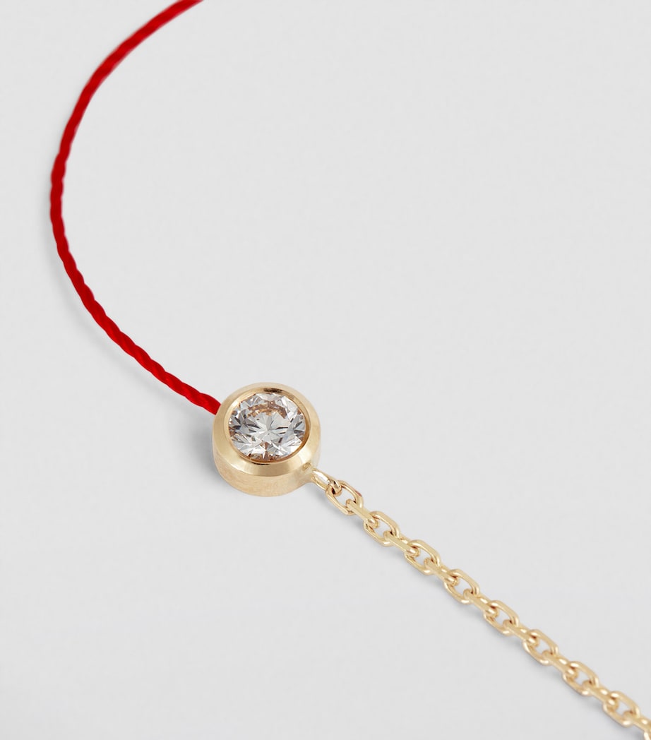 Yellow Gold and Diamond So Pure Bracelet YG RED THREAD Image 5