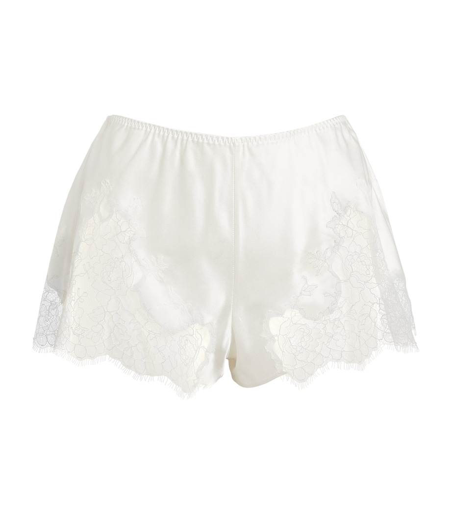Silk Lace-Trim Baccarat Shorts NATUREL Image 1