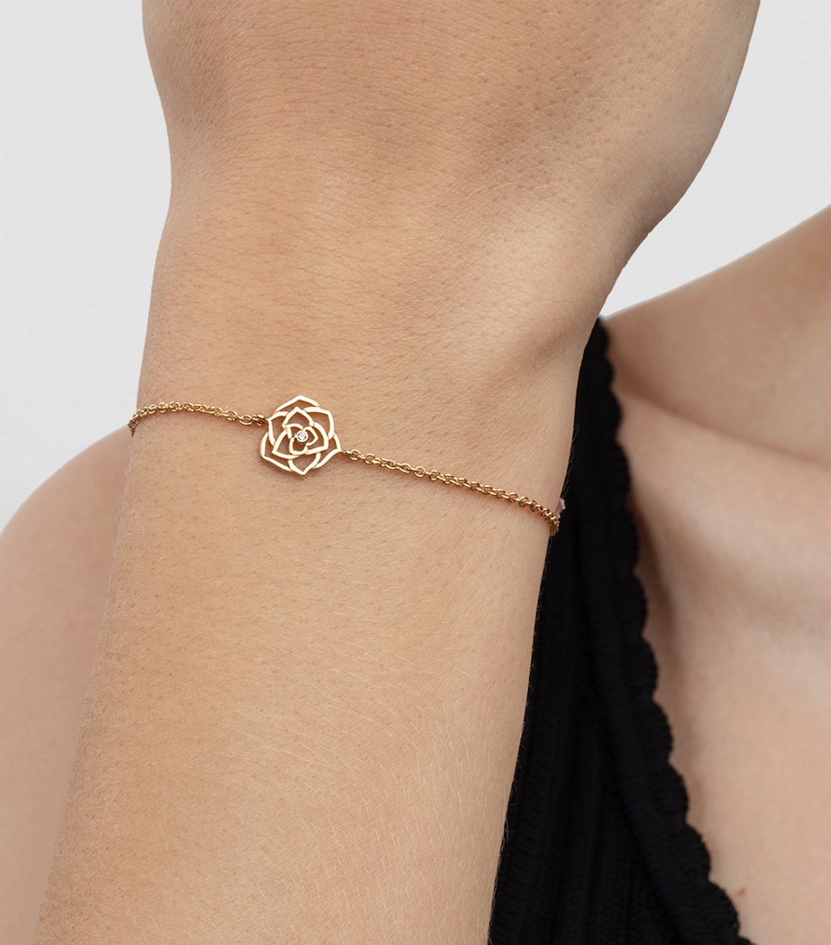 Rose Gold and Diamond Rose Bracelet GOLD Image 3