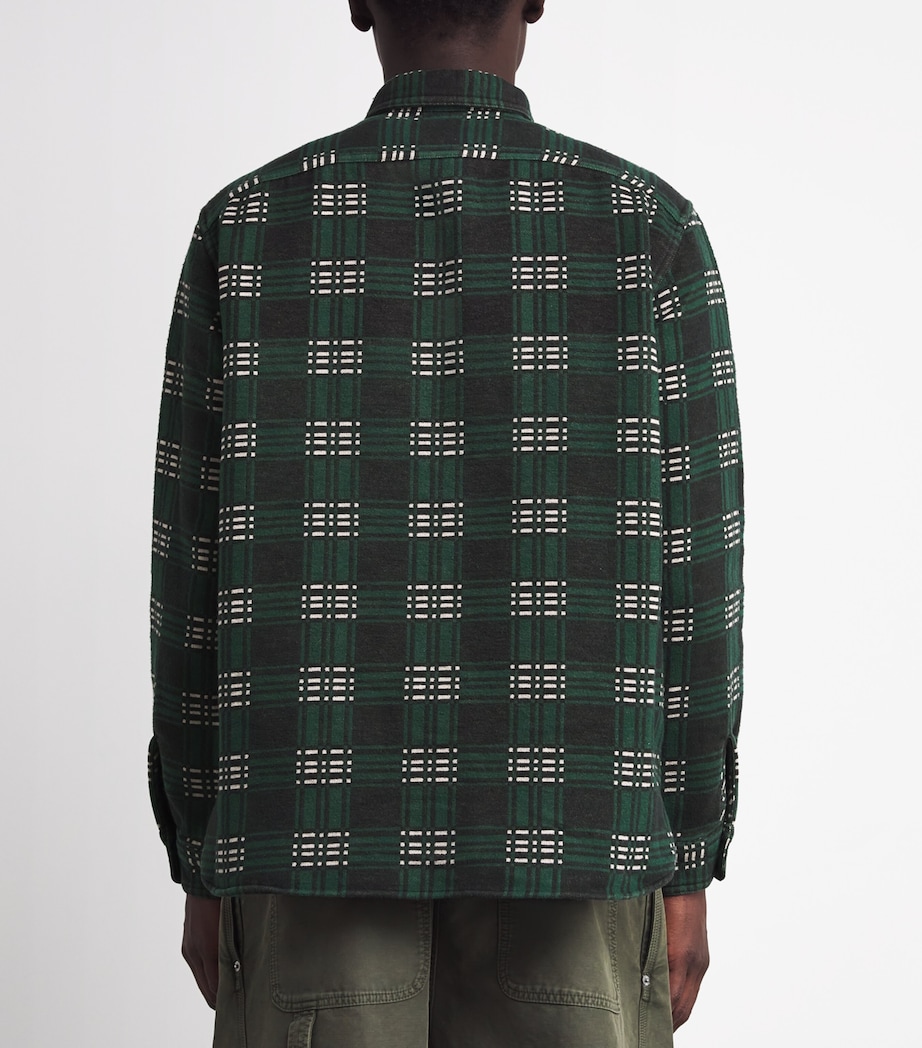 Cotton Check Flannel Overshirt GREEN Image 4