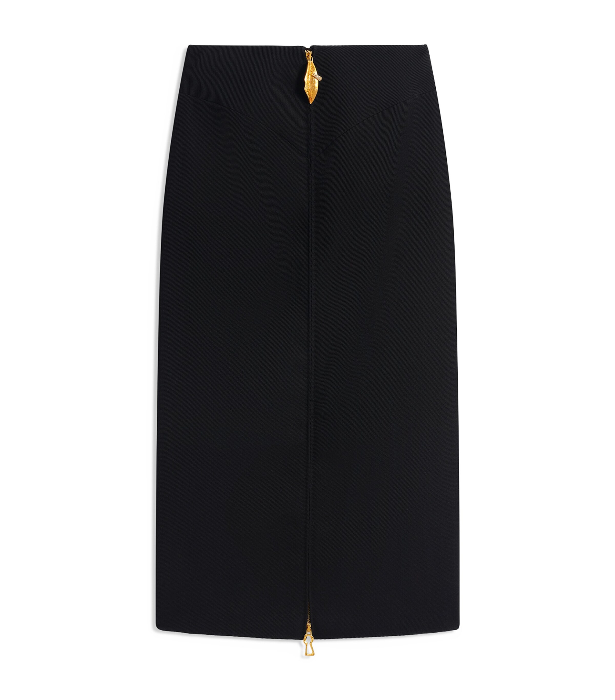 Schiaparelli Womens Wool Gabardine Pencil Skirt Black Image 4