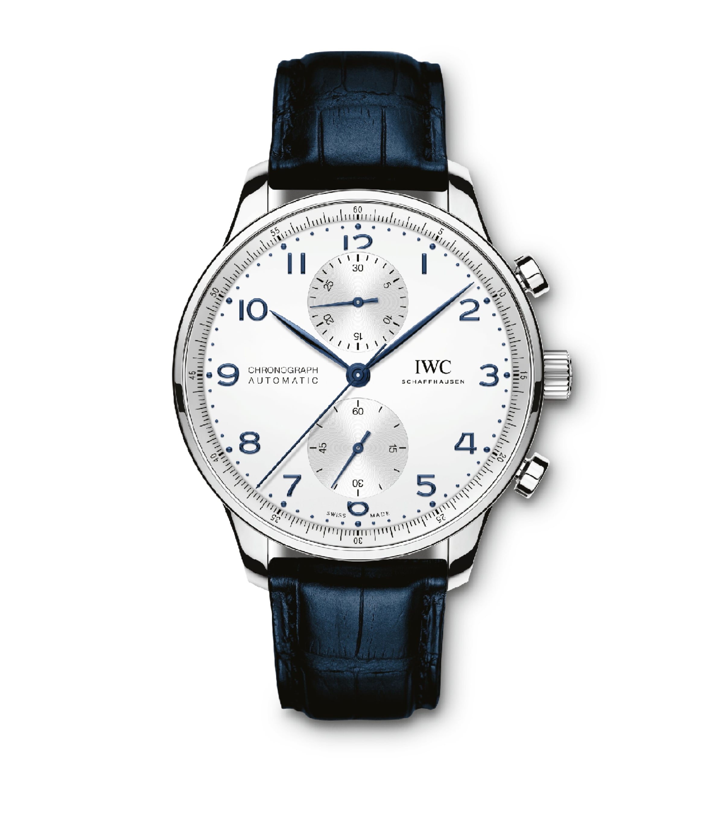 IWC Schaffhausen Stainless Steel Portugieser Chronograph Watch 41mm Silver Image 2
