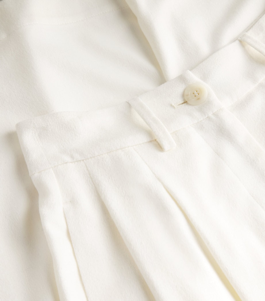 Kid Cashmere Wide-Leg Tailored Trousers 12218 WHITE Image 5