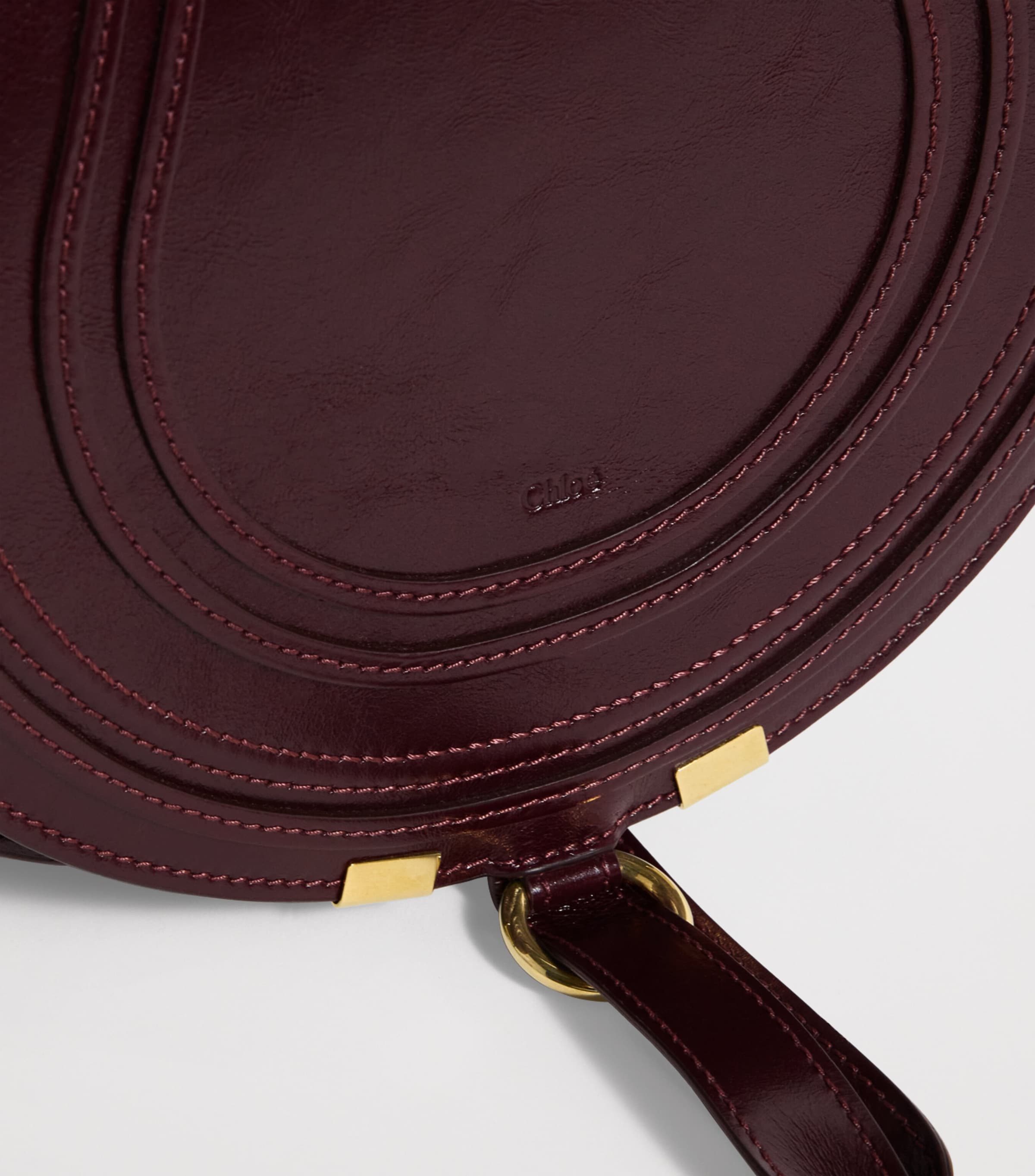 Chloé Small Leather Marcie Saddle Bag Auburn Red Image 6