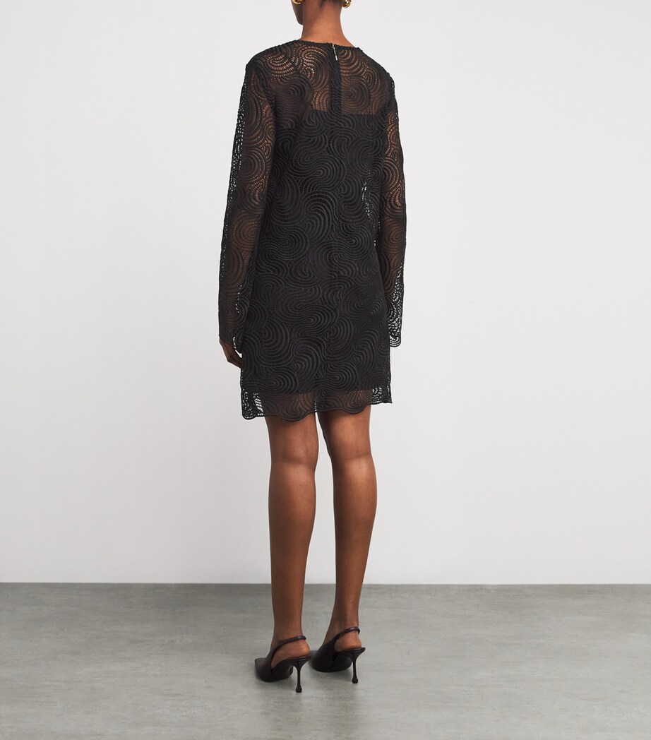 Joseph Womens Crochet-Lace Amira Mini Dress Cocoa Image 3