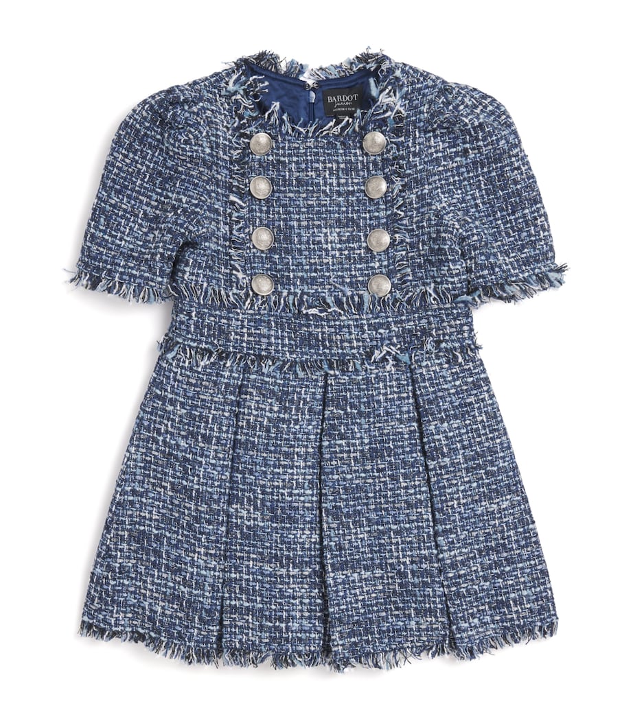 Bouclé Embellished Elle Dress (4-12 Years) NAVY Image 1