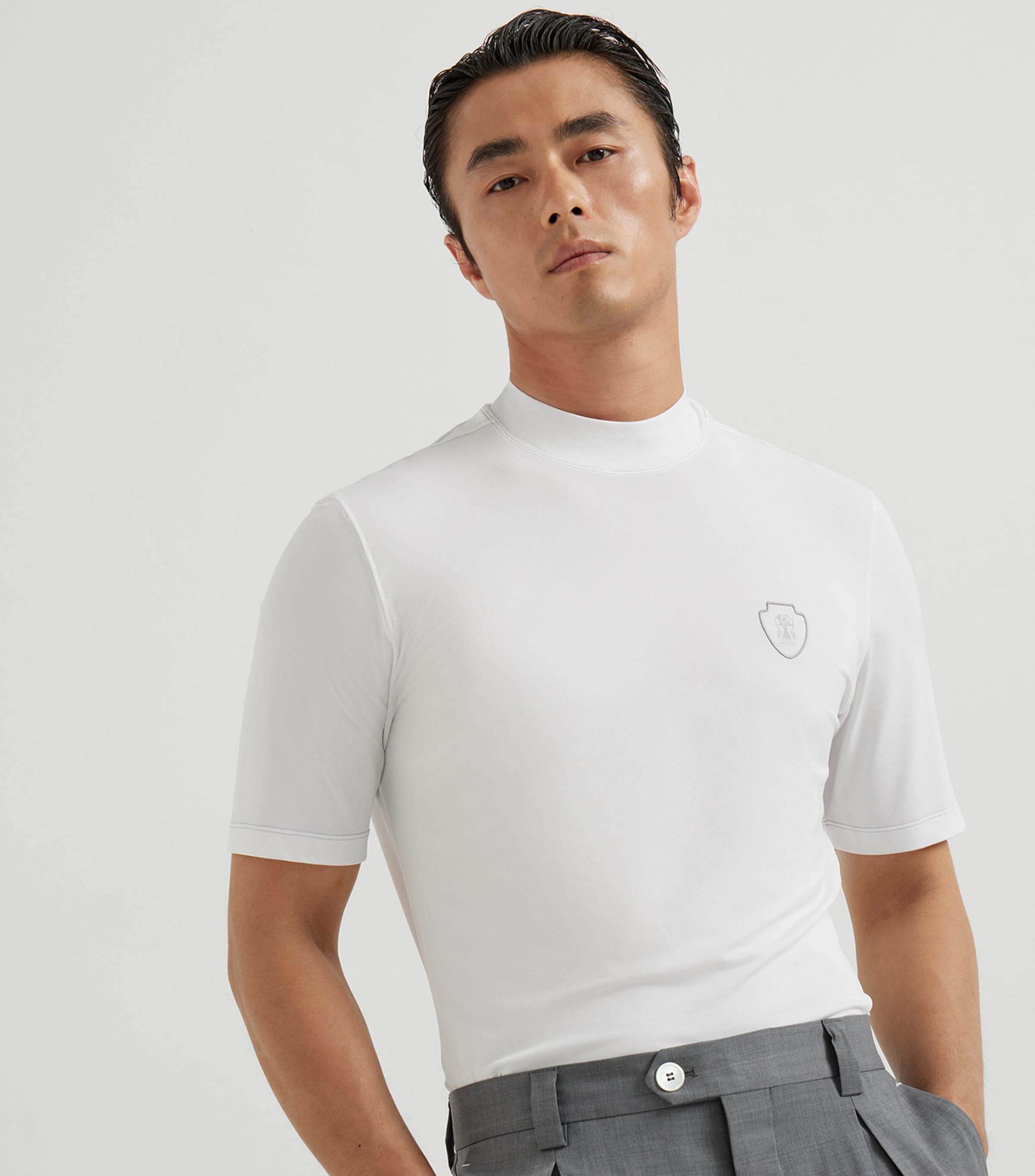 Logo High-Neck T-Shirt C159 Image 2