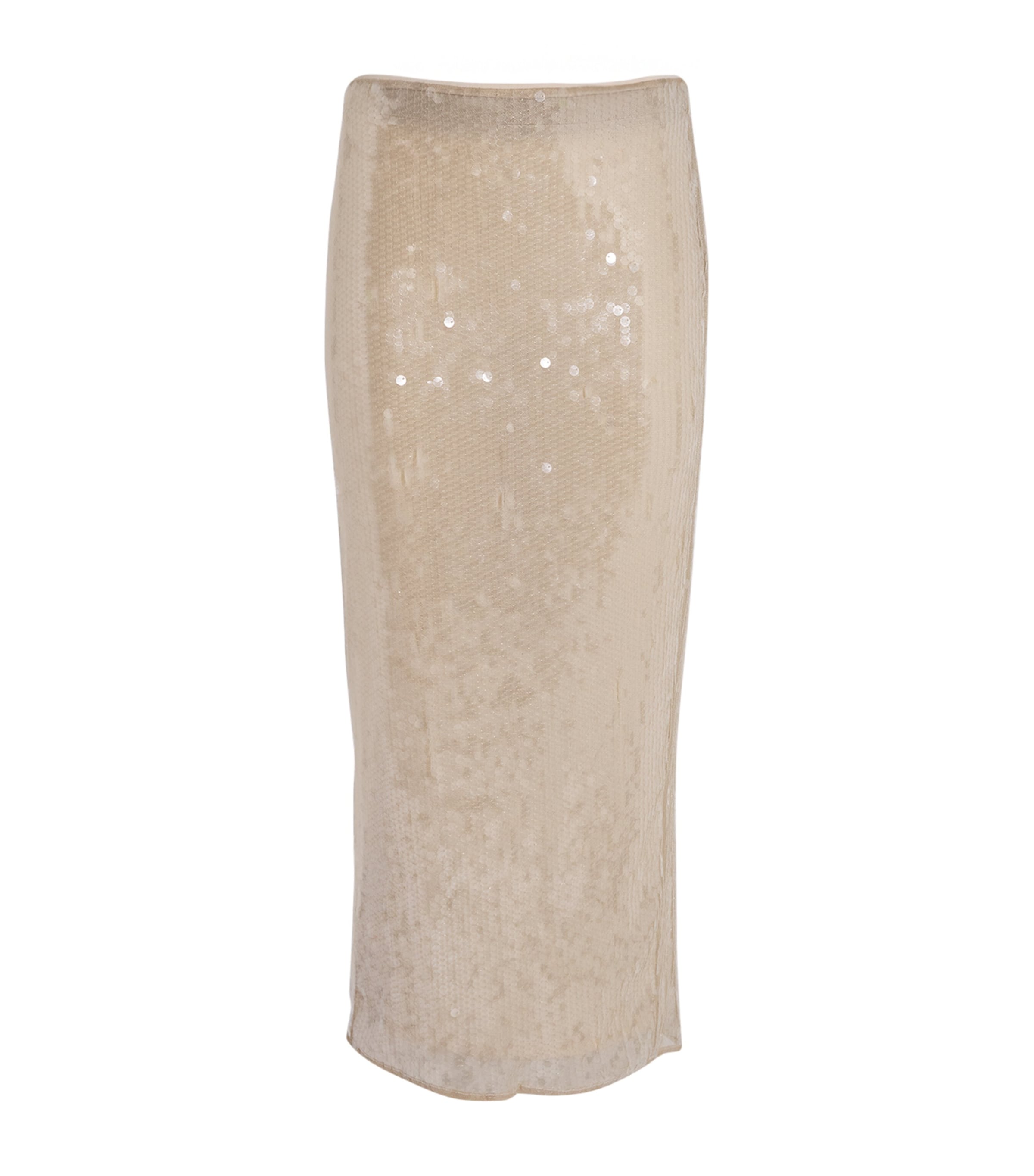 Shop Staud Sequinned Casey Midi Skirt In Silver
