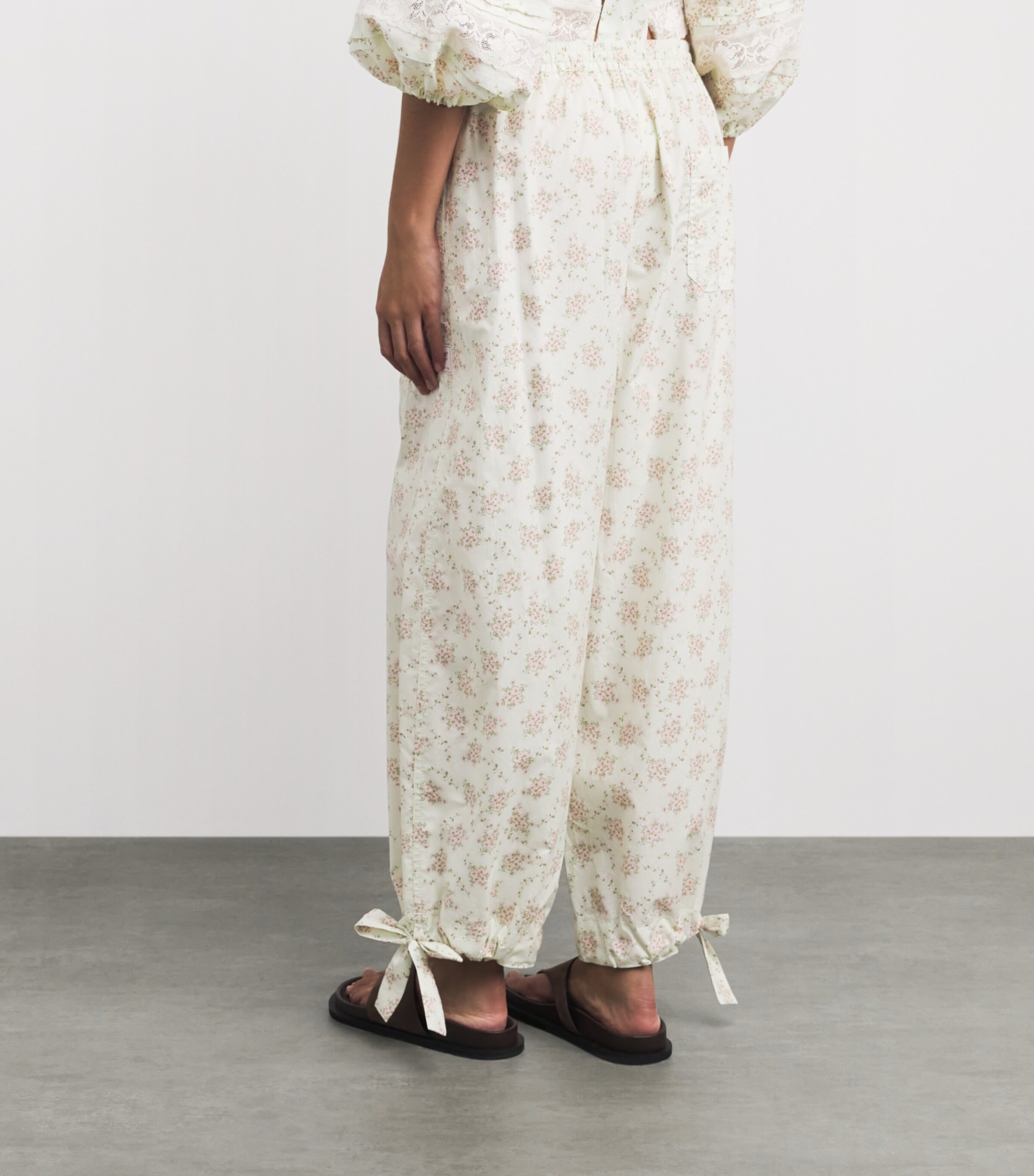 Sandro Paris Womens Floral Wide-Leg Trousers Pink / Green Image 5