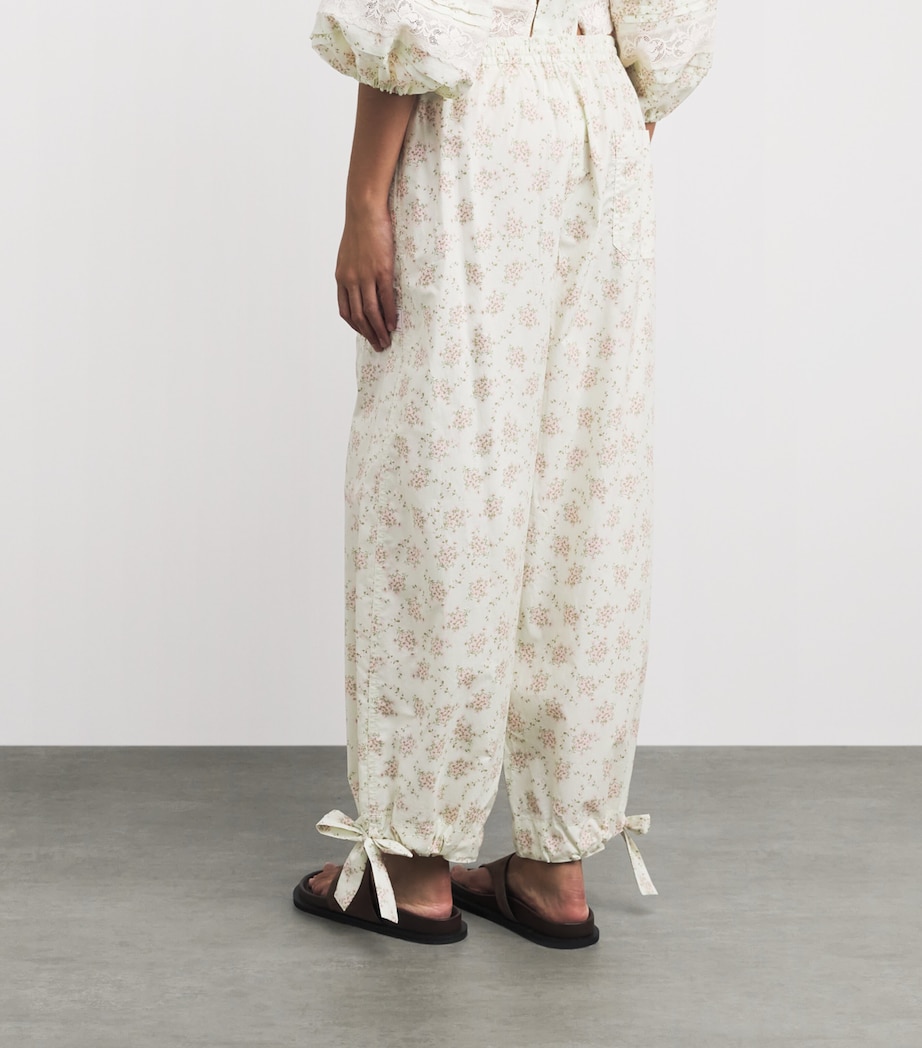 Sandro Paris Womens Floral Wide-Leg Trousers Pink / Green Image 5