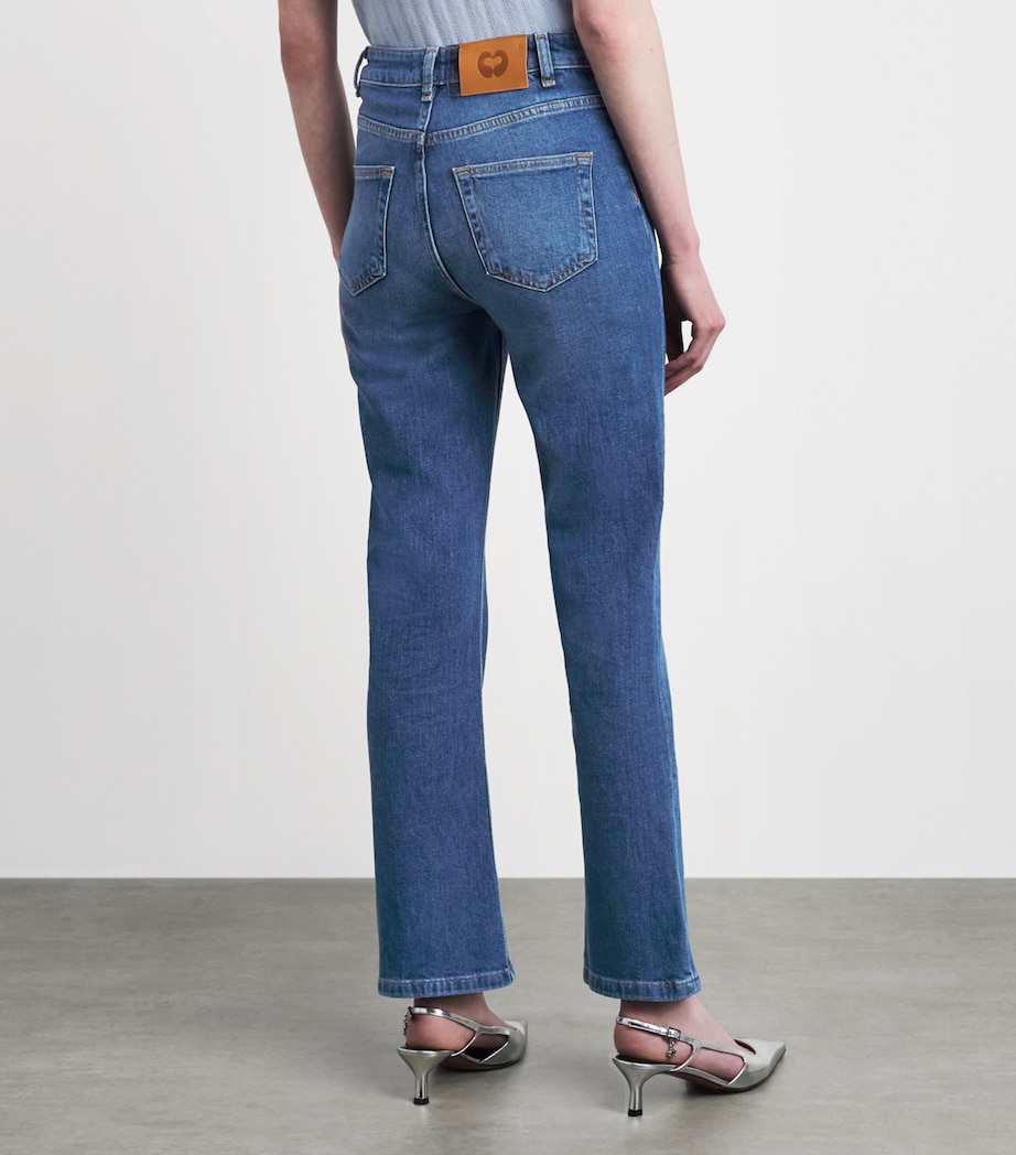 Maje Womens Patch-Pockets Flared Jeans Blue Image 5