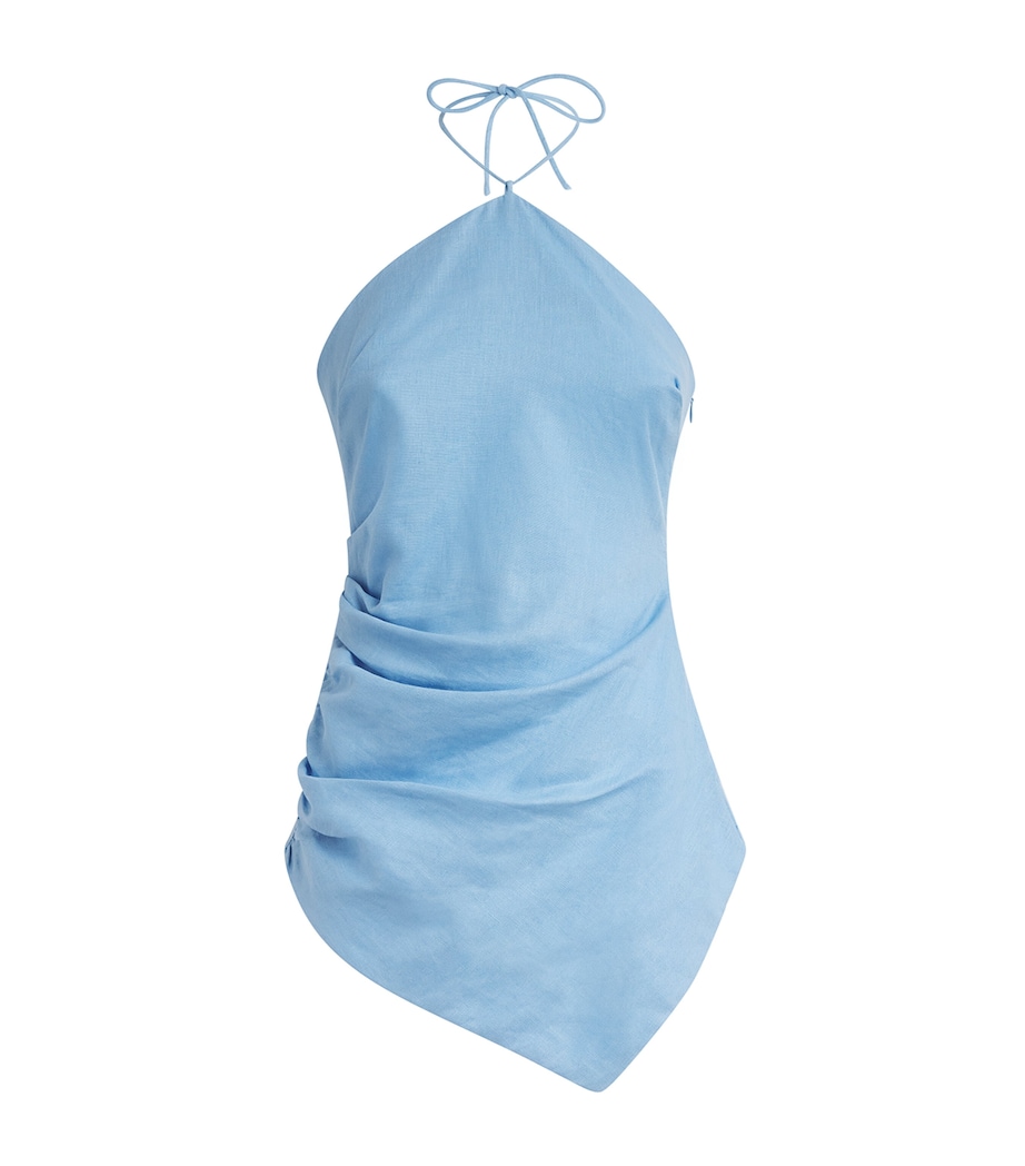Faithfull The Brand Womens Linen Natalia Top Sky Blue Image 1