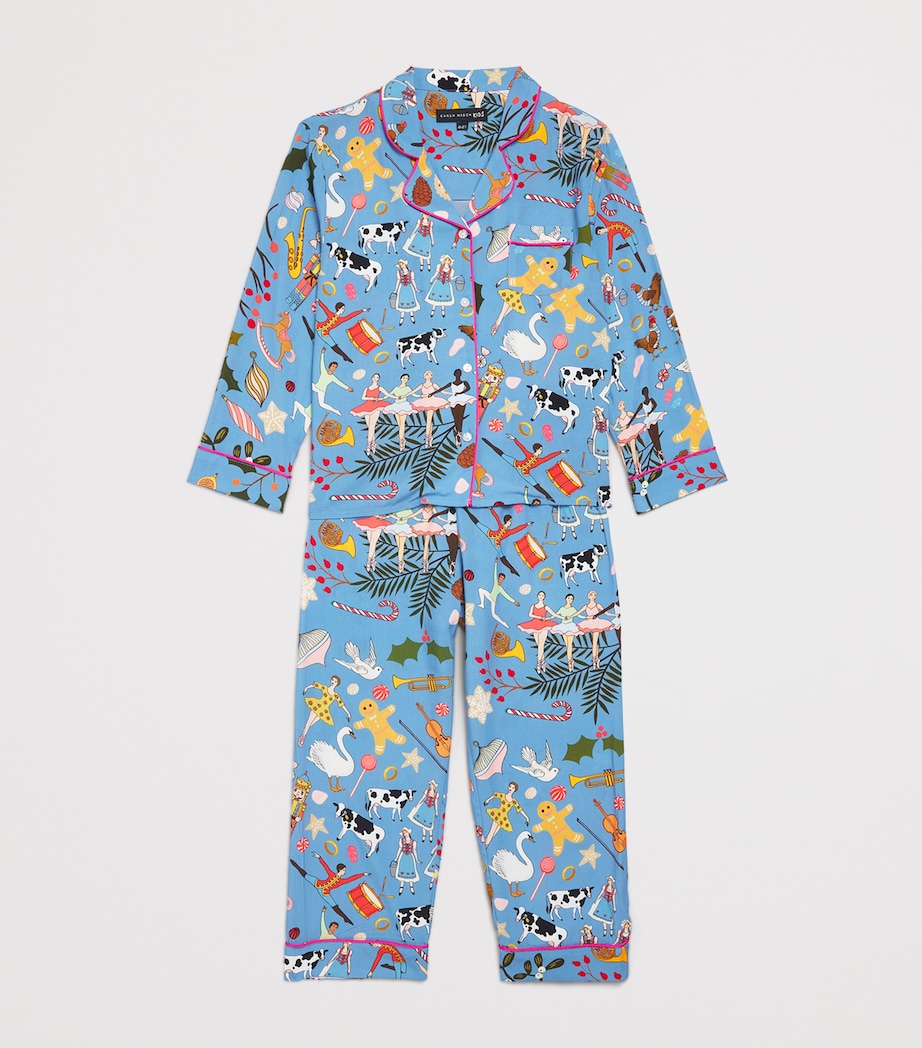 KAREN MABON KIDS 12 Days Print Pyjama Set (2-13 Years) Blue Image 3