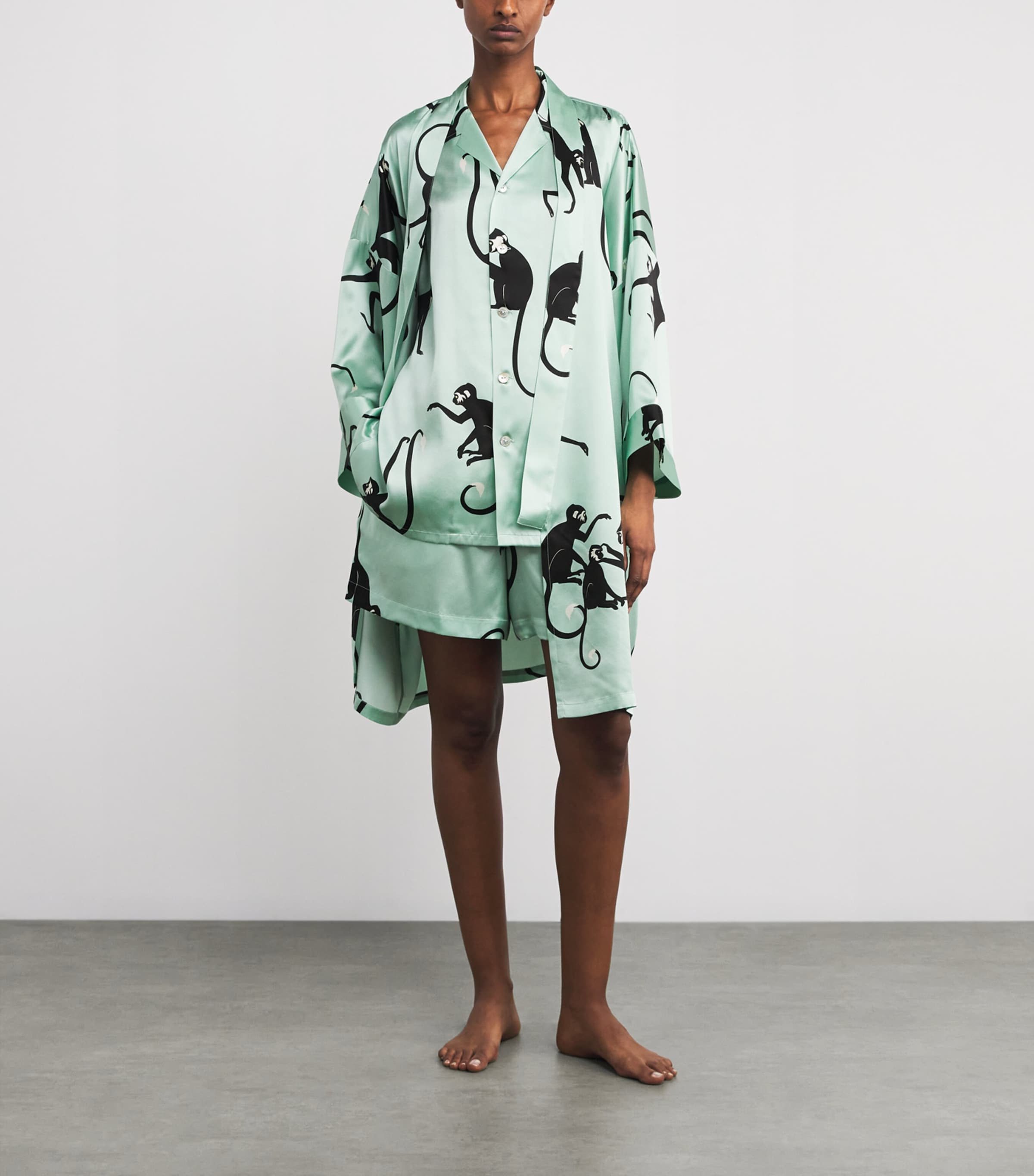 Silk Monkey Print Mimi Robe MONIKA Image 2