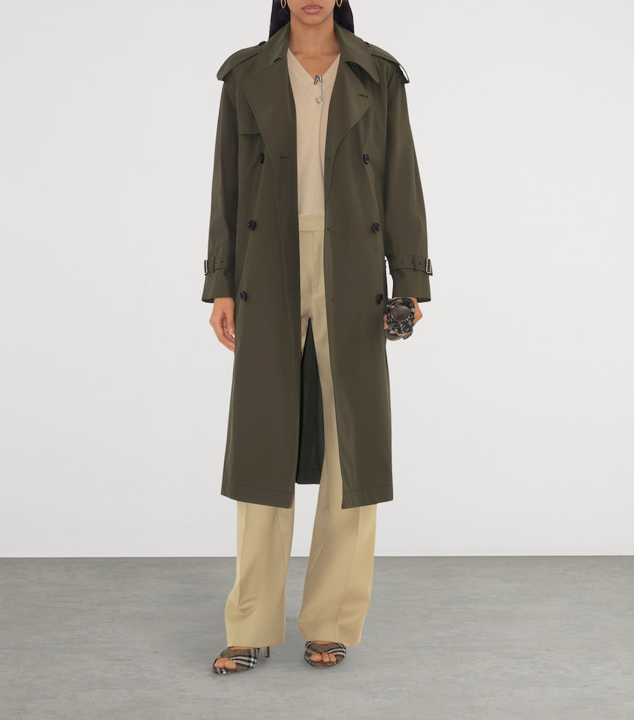 Cotton Long Castleford Trench Coat OTTER Image 3