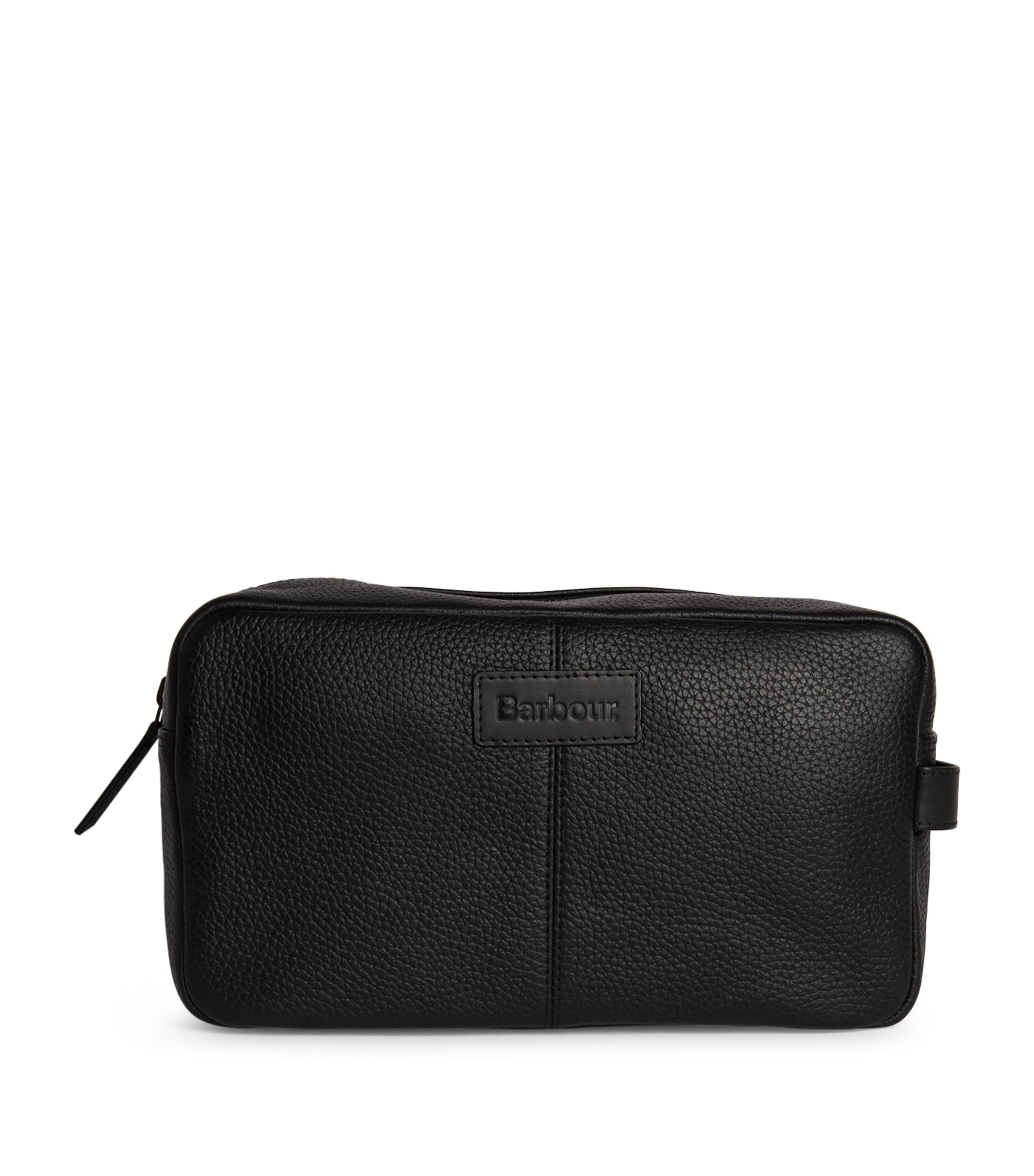 Leather Highgate Wash Bag BLACK Image 1
