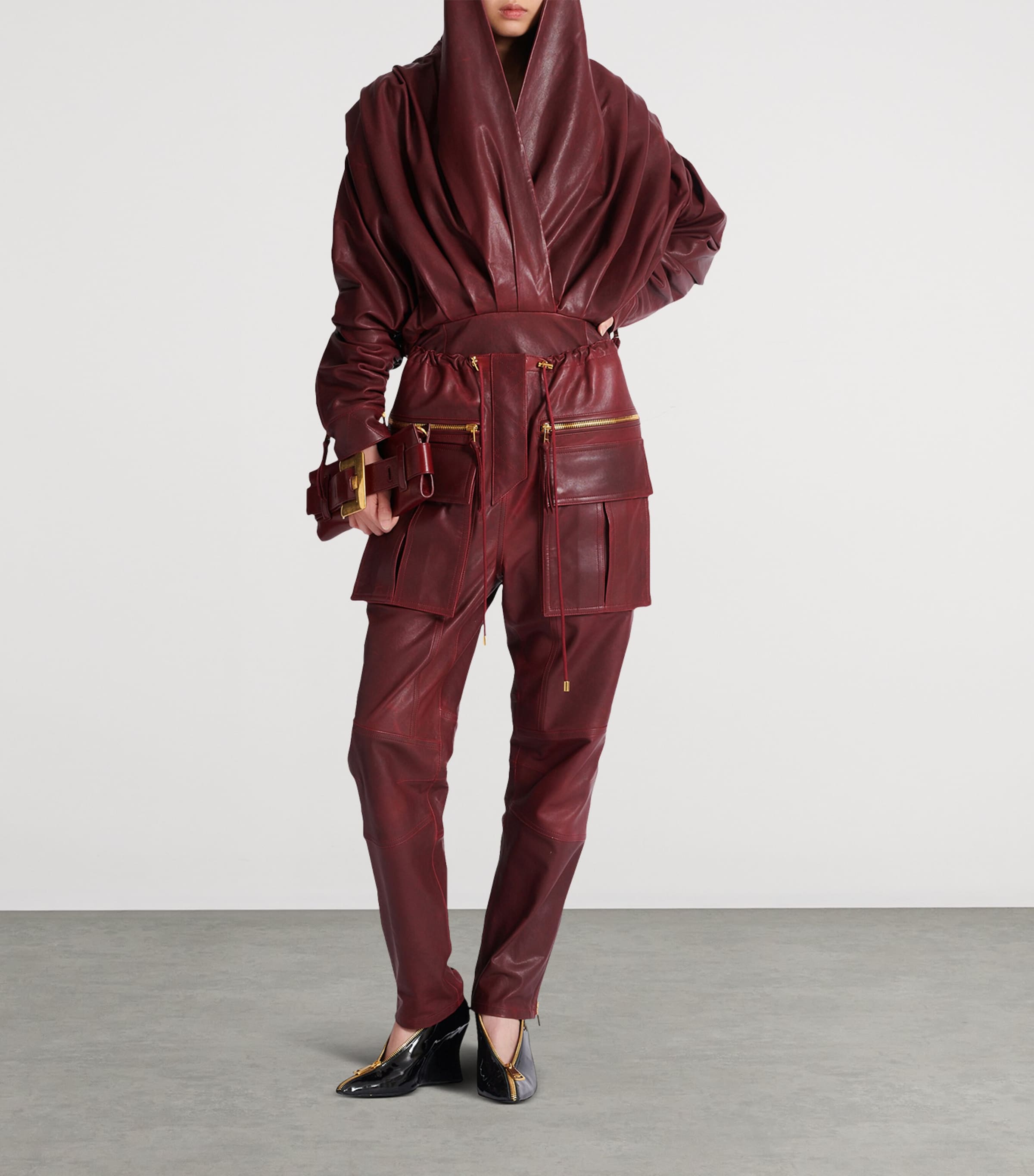Lambskin Cargo Trousers 3AR AUBERGINE Image 2