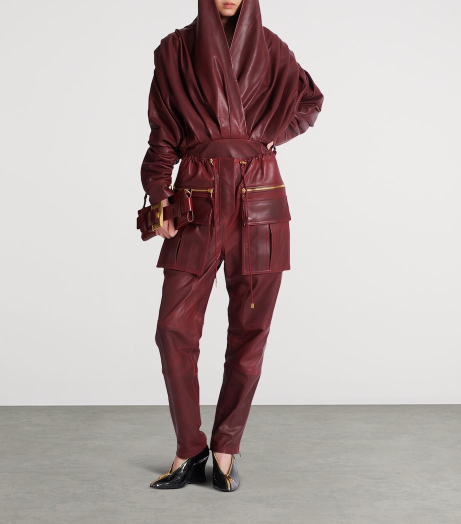 Lambskin Cargo Trousers 3AR AUBERGINE Image 2