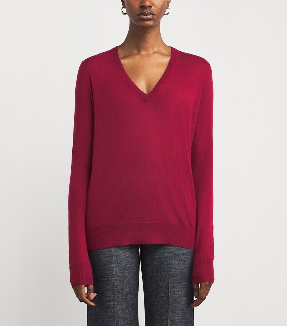 Cashmere Cashair V-Neck Sweater RUBY Image 3
