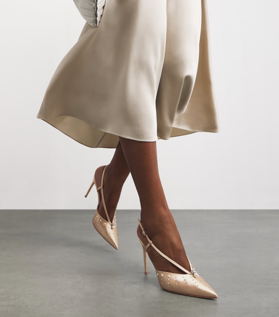 Satin Moore Slingback Pumps 90 PLATINO Image 2