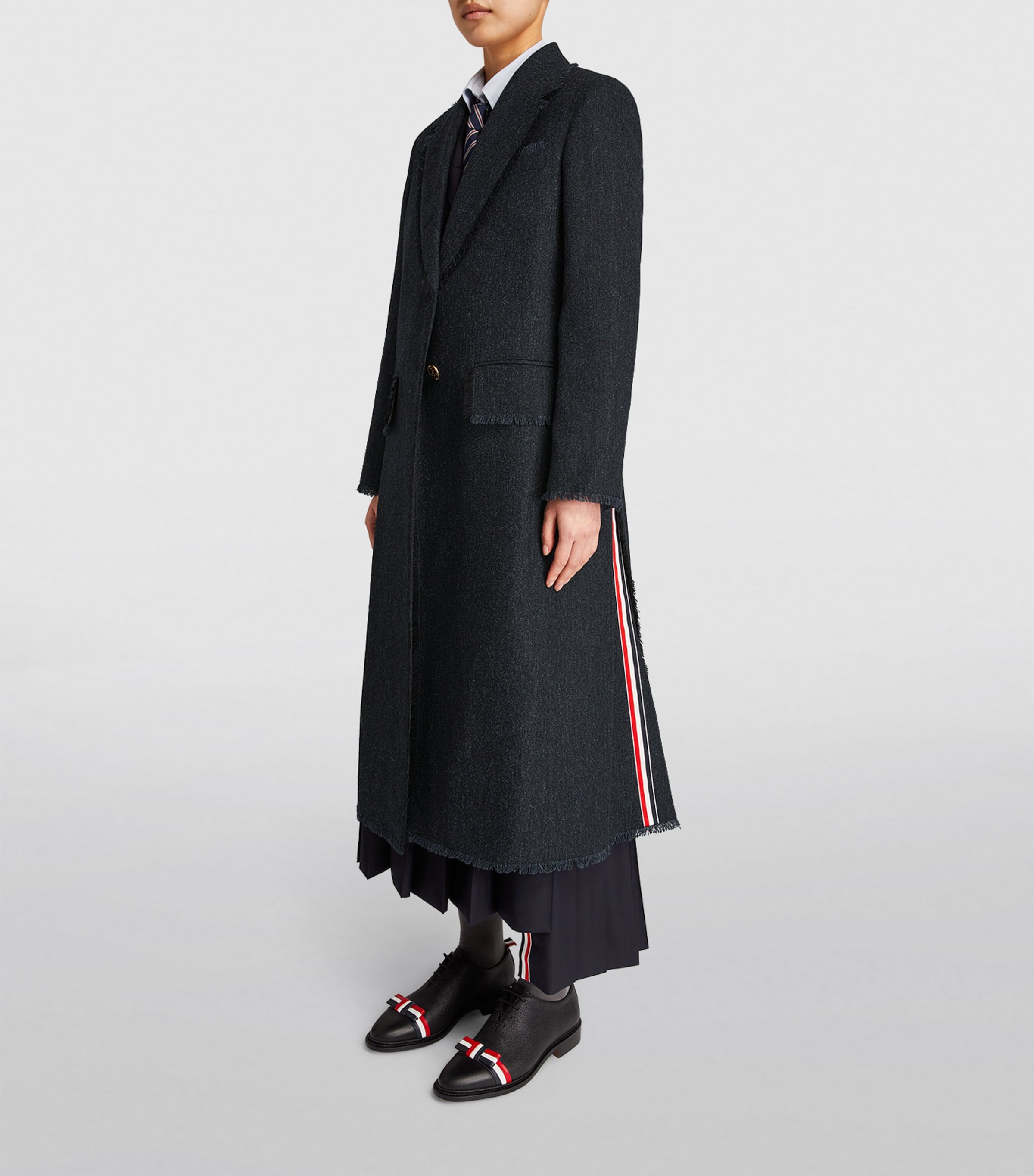 Wide-Lapel Overcoat NAVY Image 3