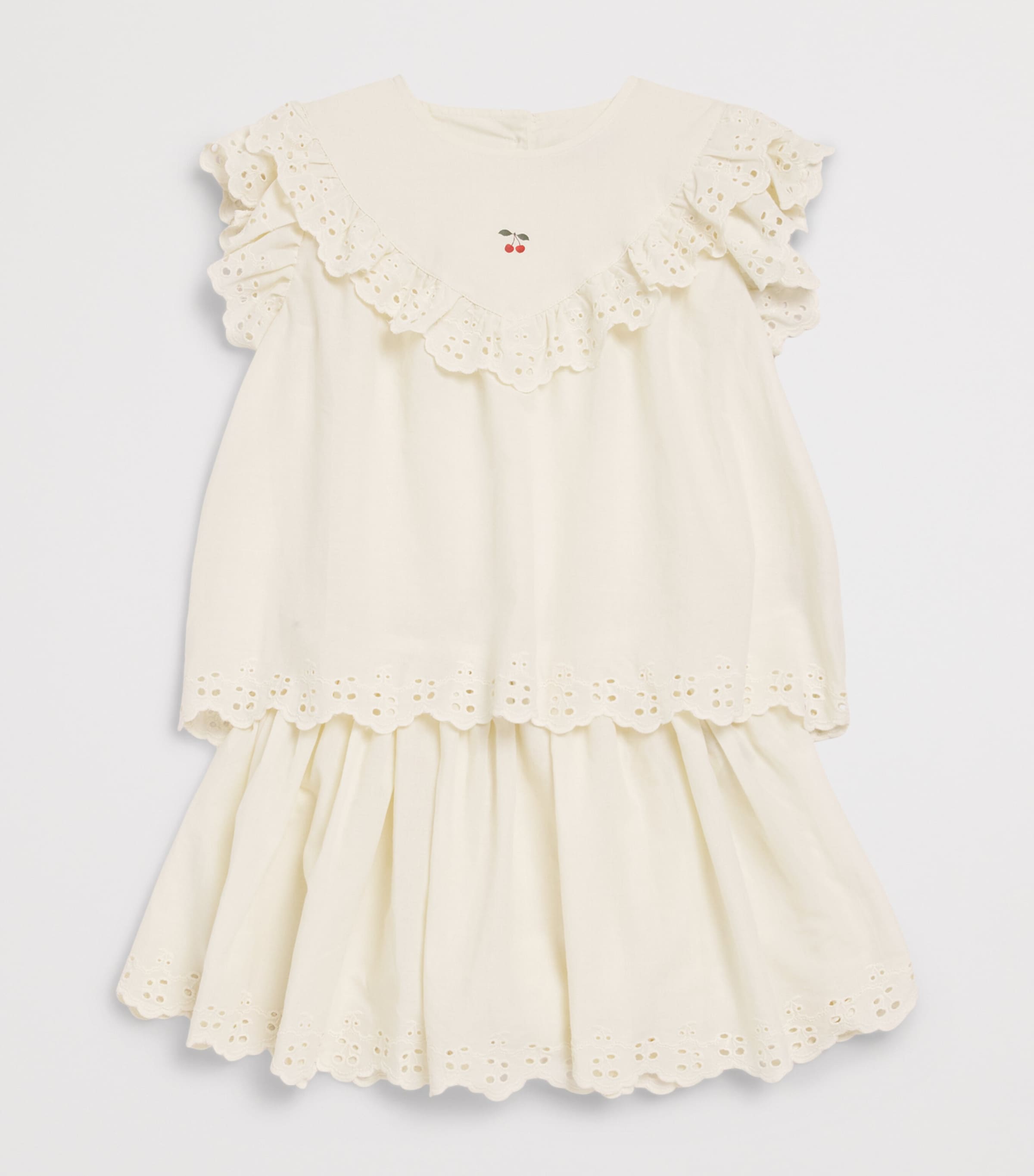 KONGES SLOJD Cotton Embroidered Posey Skirt (9 Months-10 Years) Antique Image 3