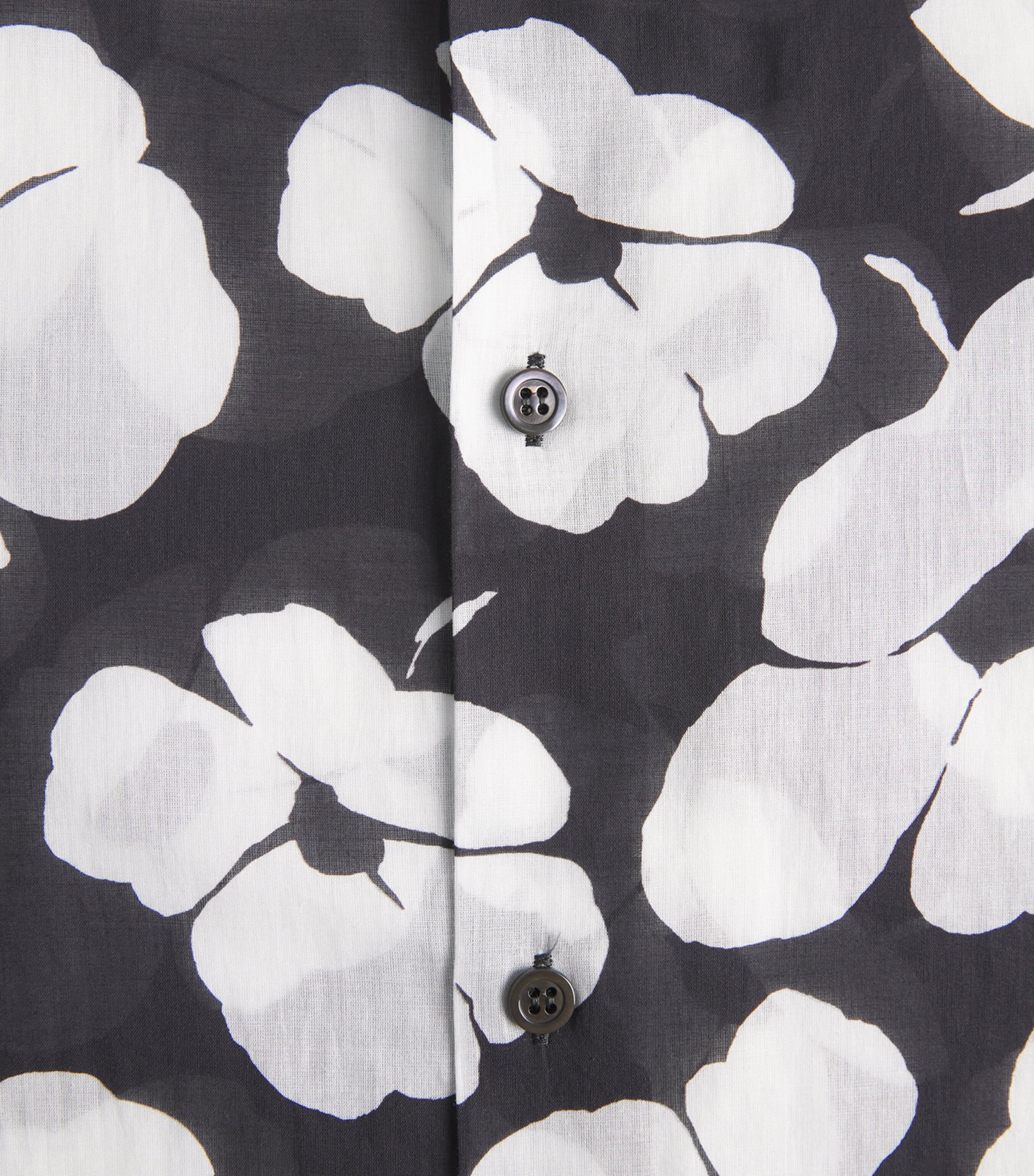 DRIES VAN NOTEN Mens Cotton Poppy Print Shirt Black Image 6