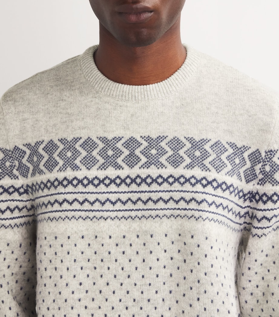 Wool Fair Isle Sweater LIGHT GREY Image 6