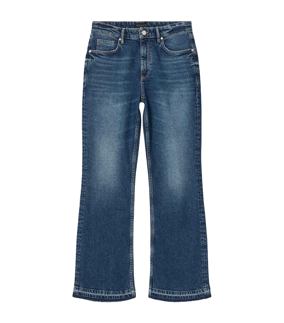 AllSaints Womens Bootcut Fable Mid-Rise Jeans Mid Indigo Image 1