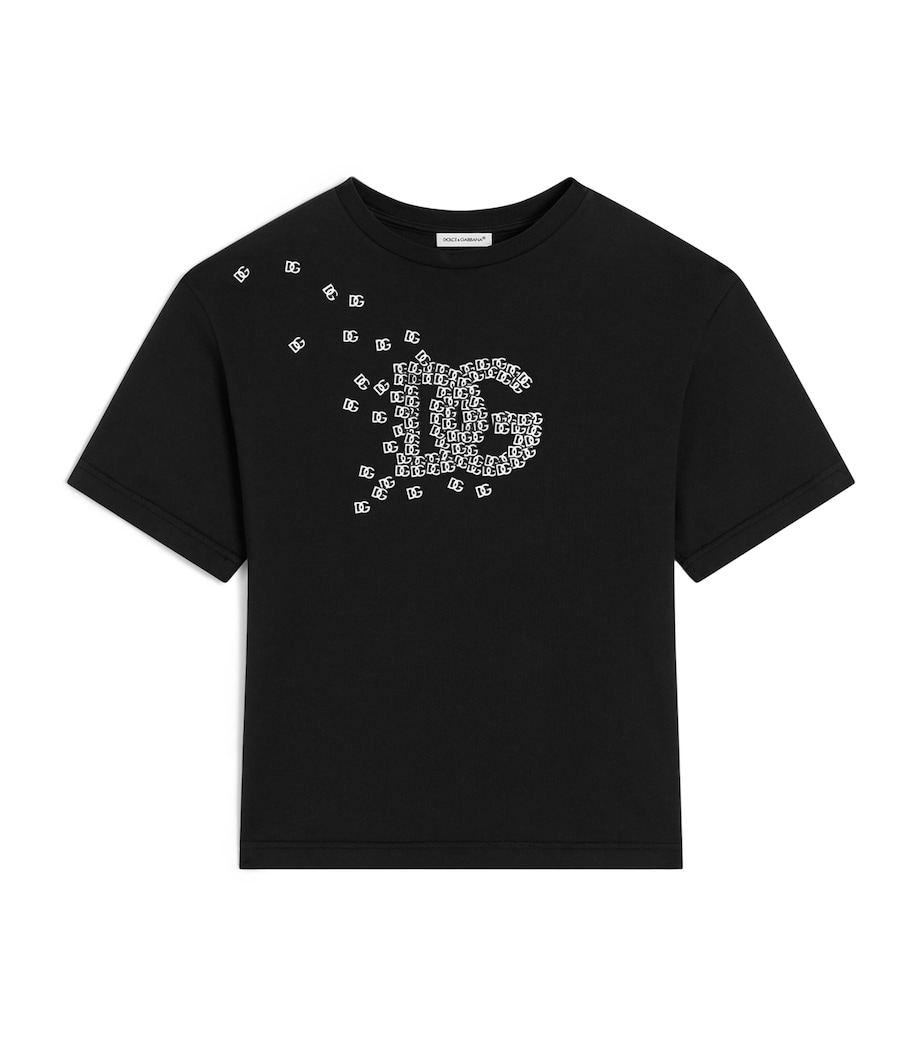 Dolce&Gabbana Kids Cotton Logo T-Shirt (8-14 Years) Black Image 1