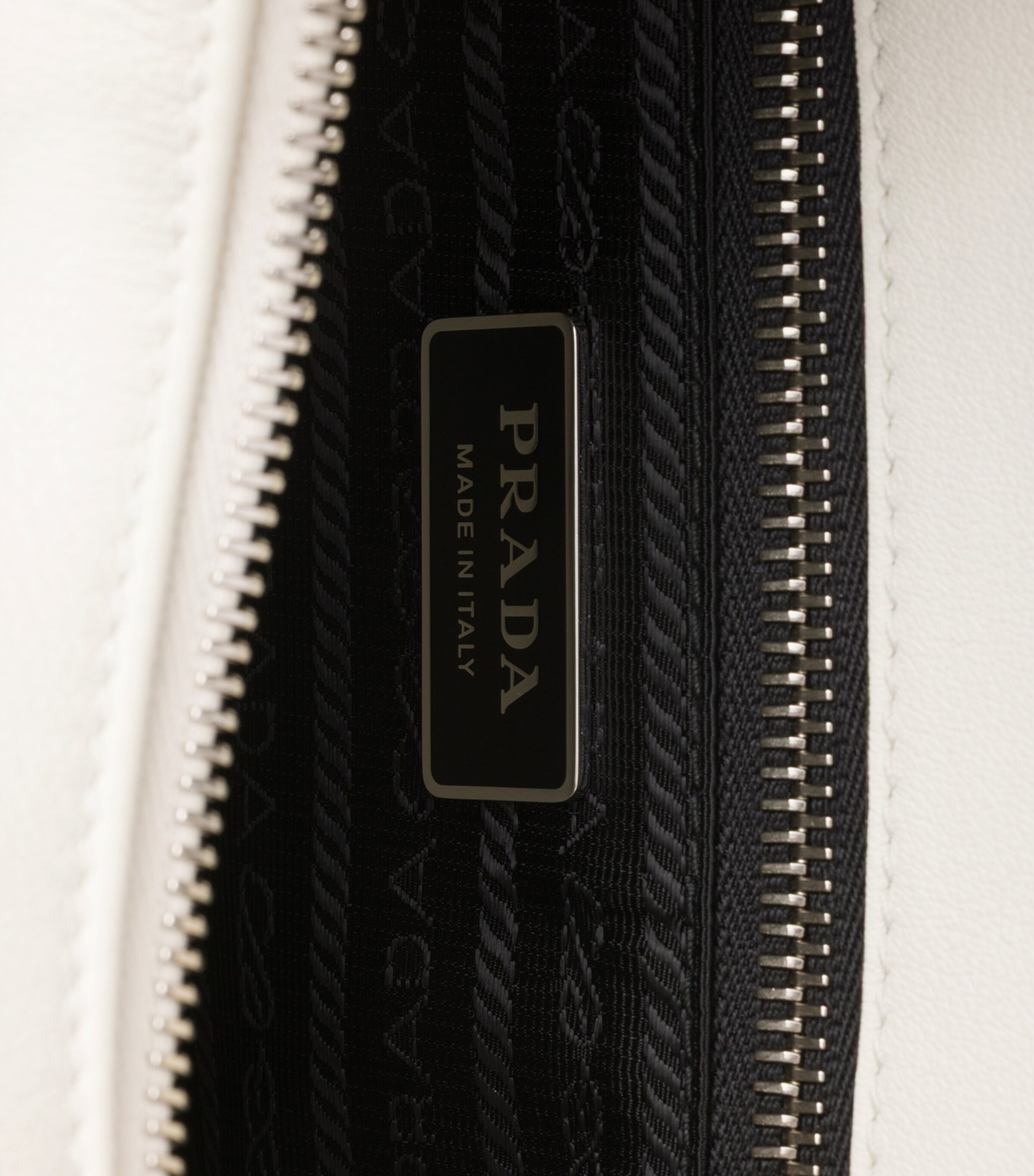Prada Large Leather Fold Shoulder Bag White Image 5