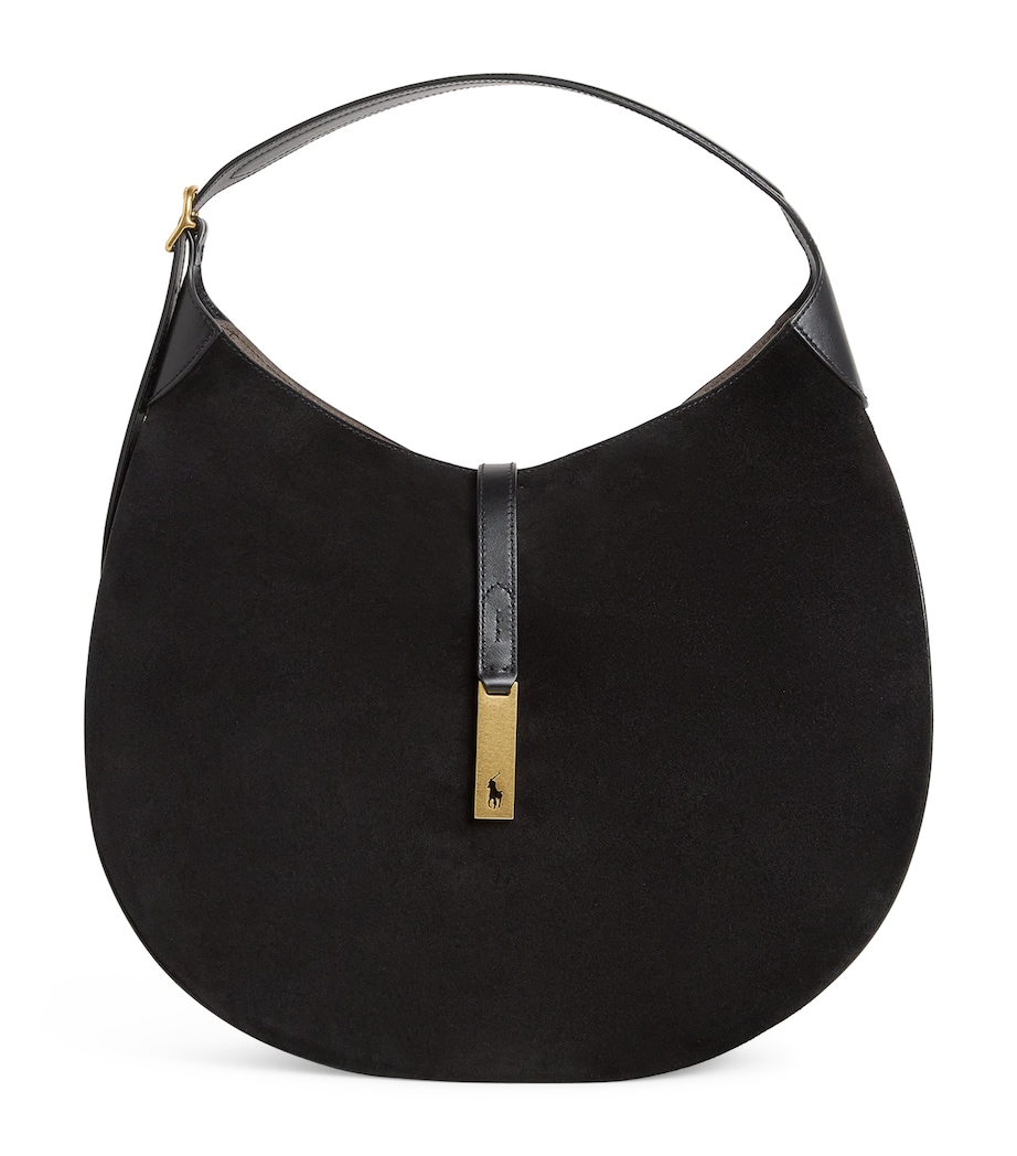 Medium Suede ID Shoulder Bag BLACK/G L Image 1