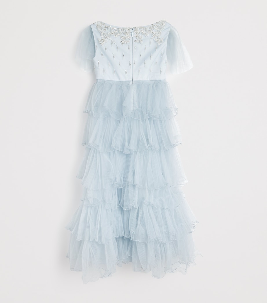Ruffled Embellished Dress (2-14 Years) BLUE Image 2