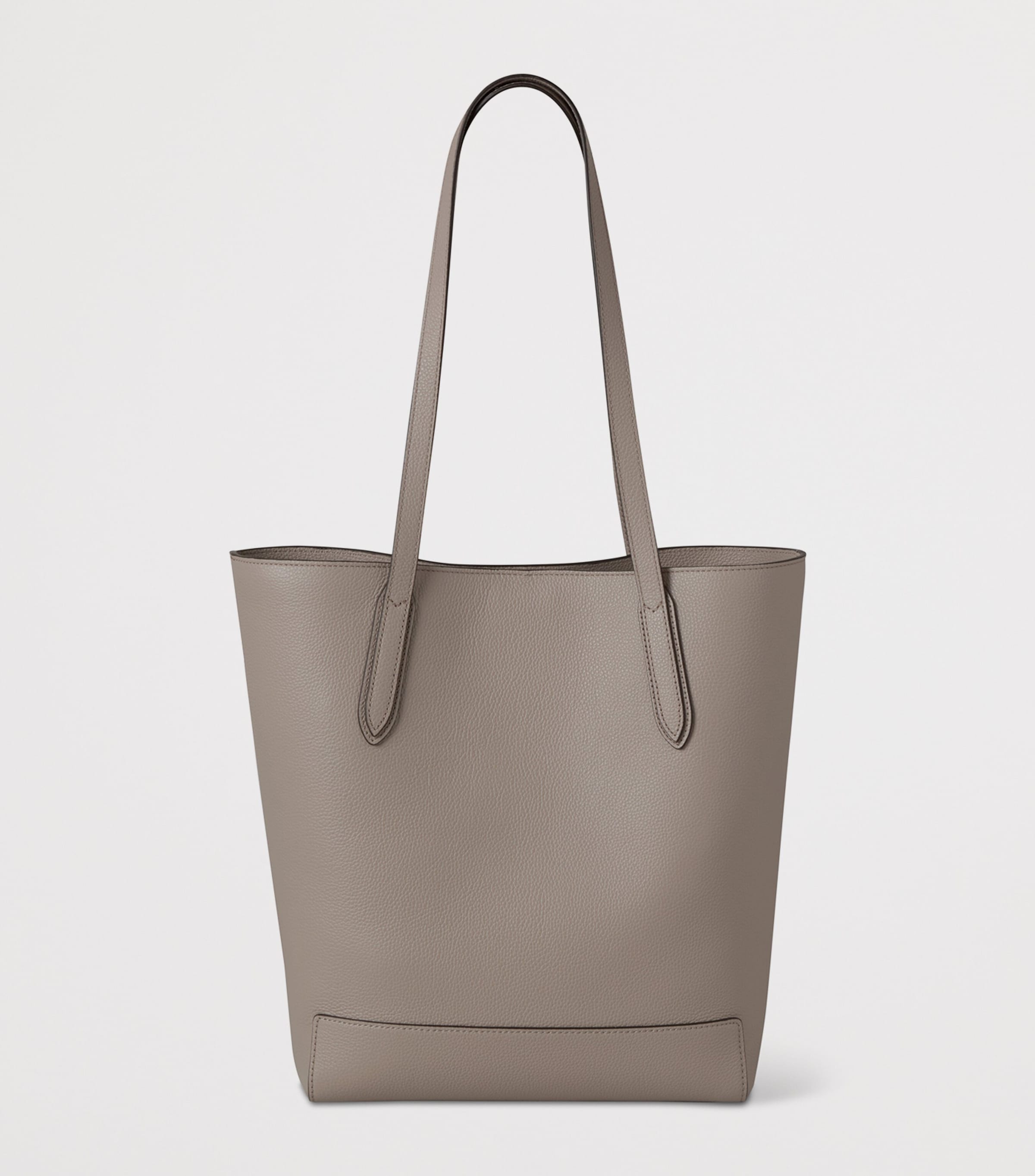 Leather North South Tote Bag CASHMERE TAUPE Image 3