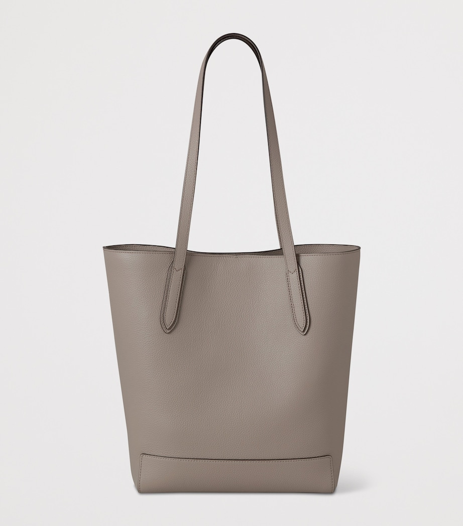 Leather North South Tote Bag CASHMERE TAUPE Image 3