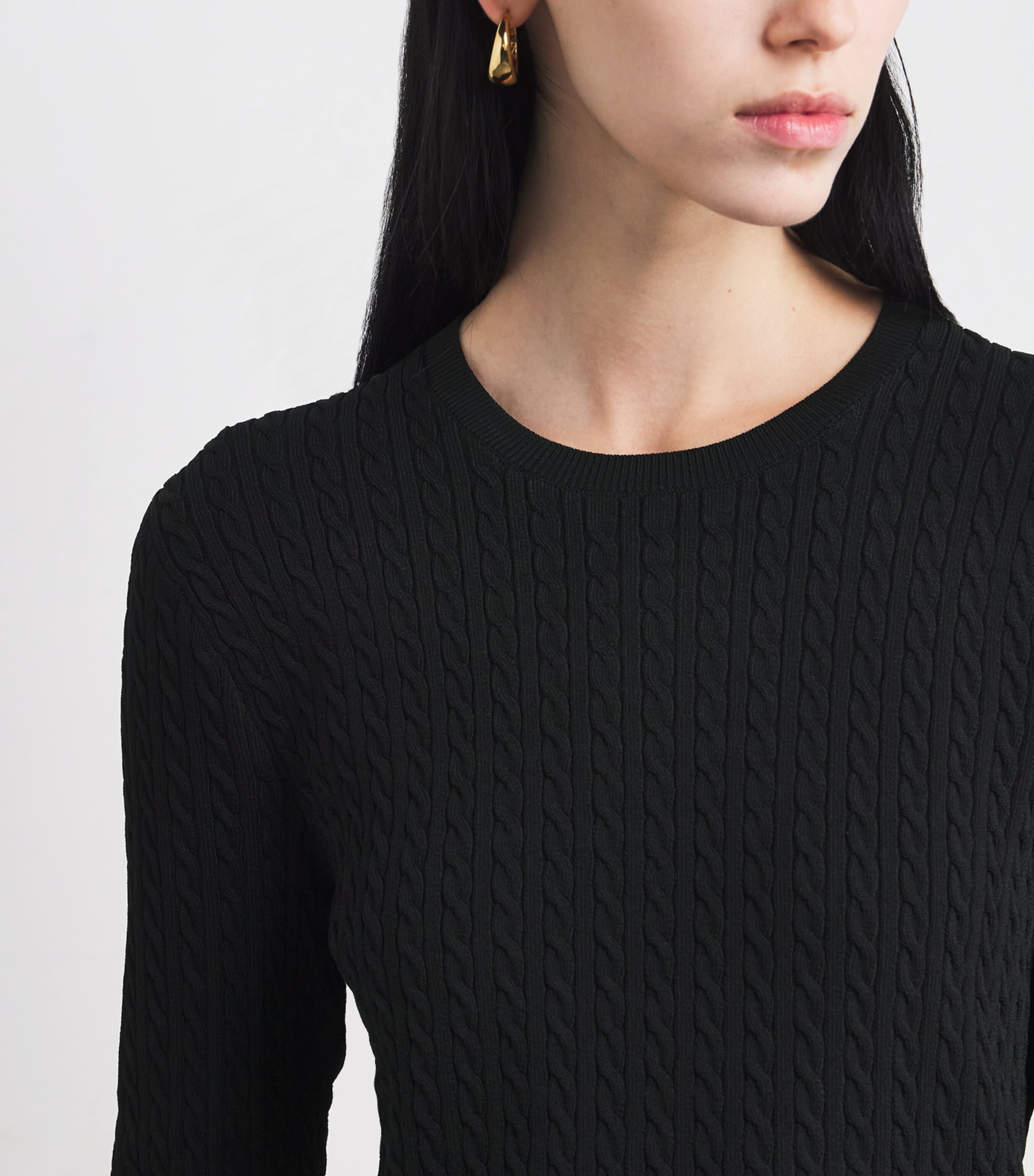 Cable-Knit Sweater POLO BLACK Image 6
