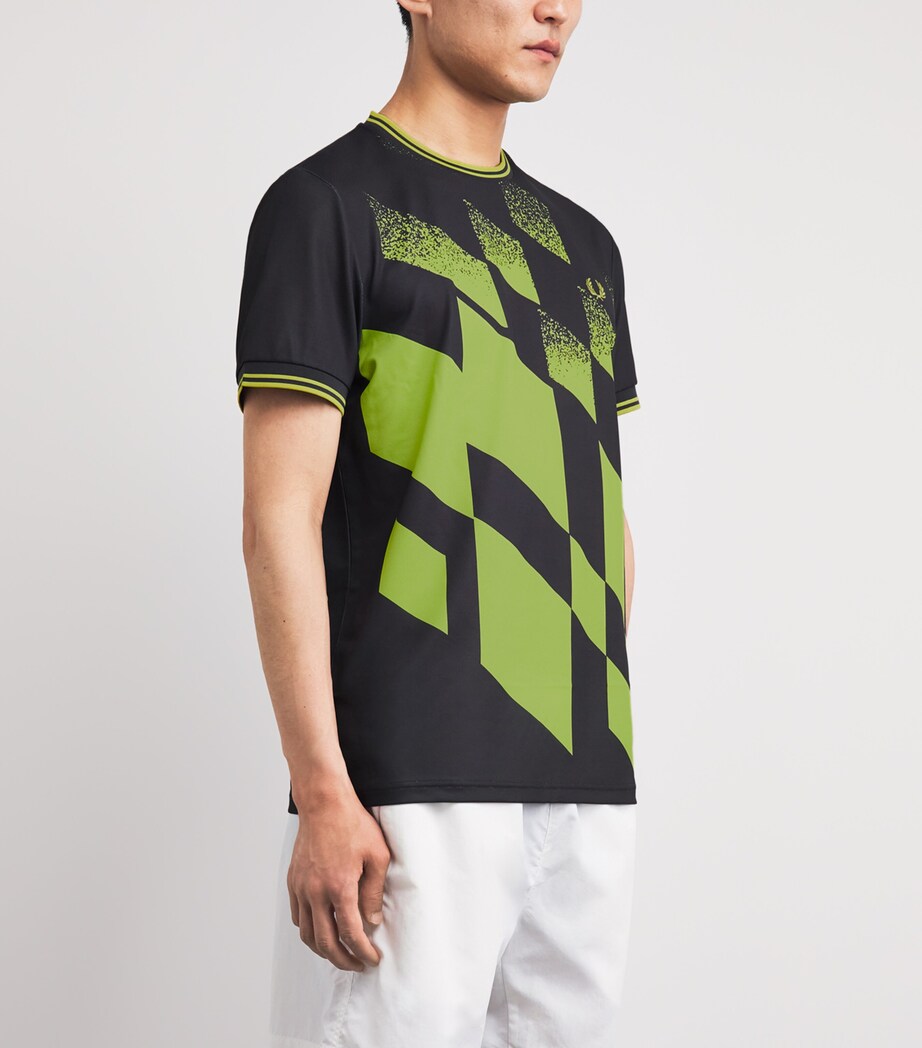 Fred Perry Mens Tennis Print Anchor T-Shirt Anchor Grey Image 4