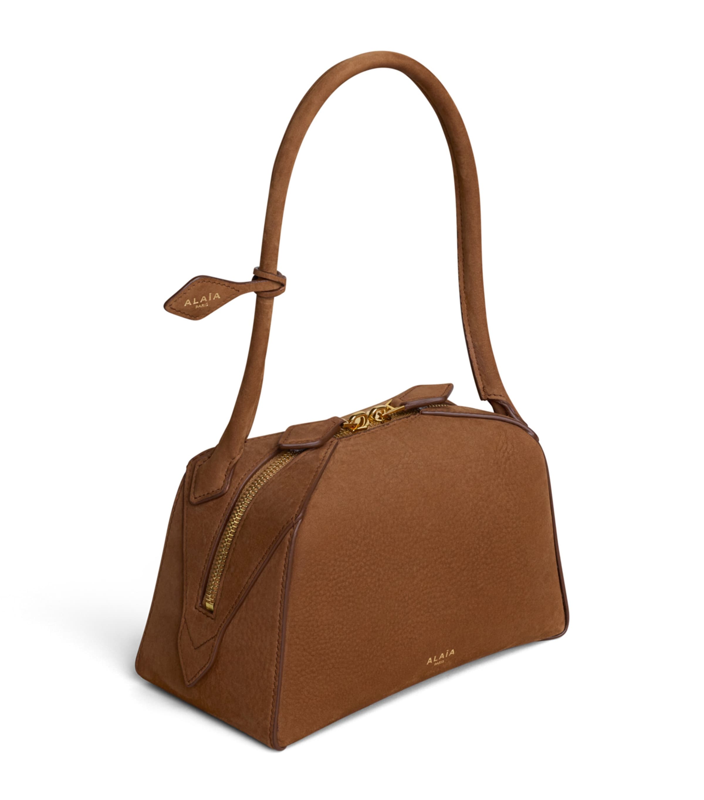 Alaïa Small Leather Le Bouledogue Shoulder Bag Brown Image 2