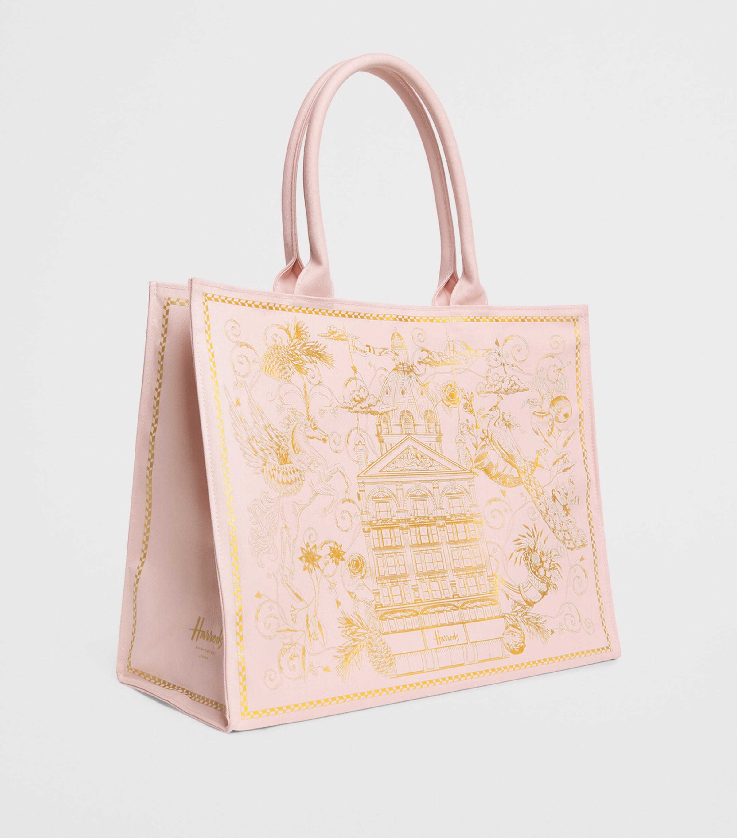 Harrods Gold Building Shopper Bag Multi Print Image 2